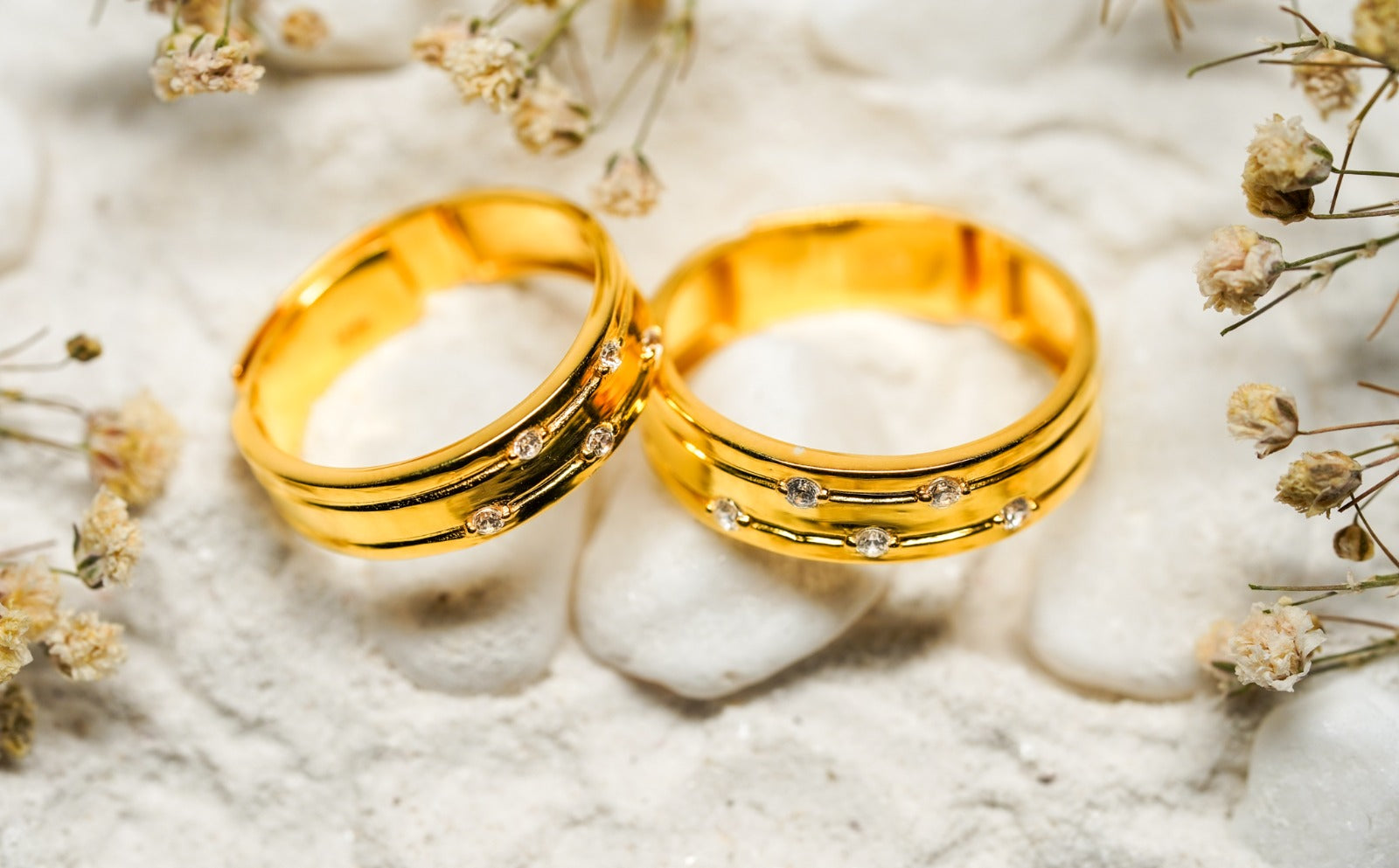 Gold Plated Couple Diamond Band