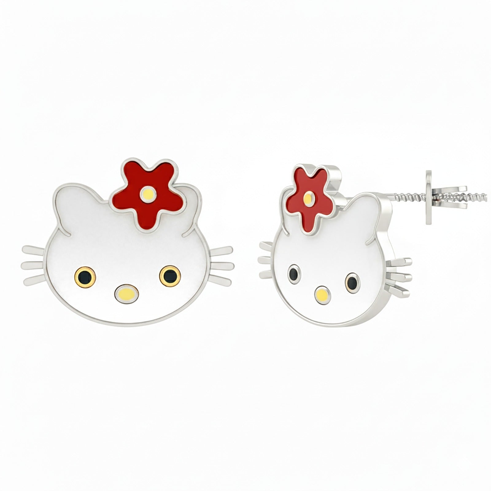 Cute Hello Kitty Enamel Studs