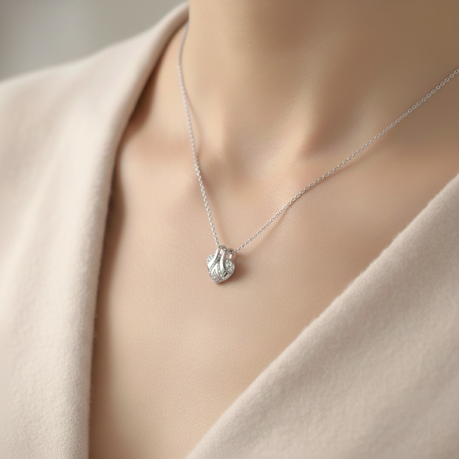 White Gold Diamond Heart Pendant