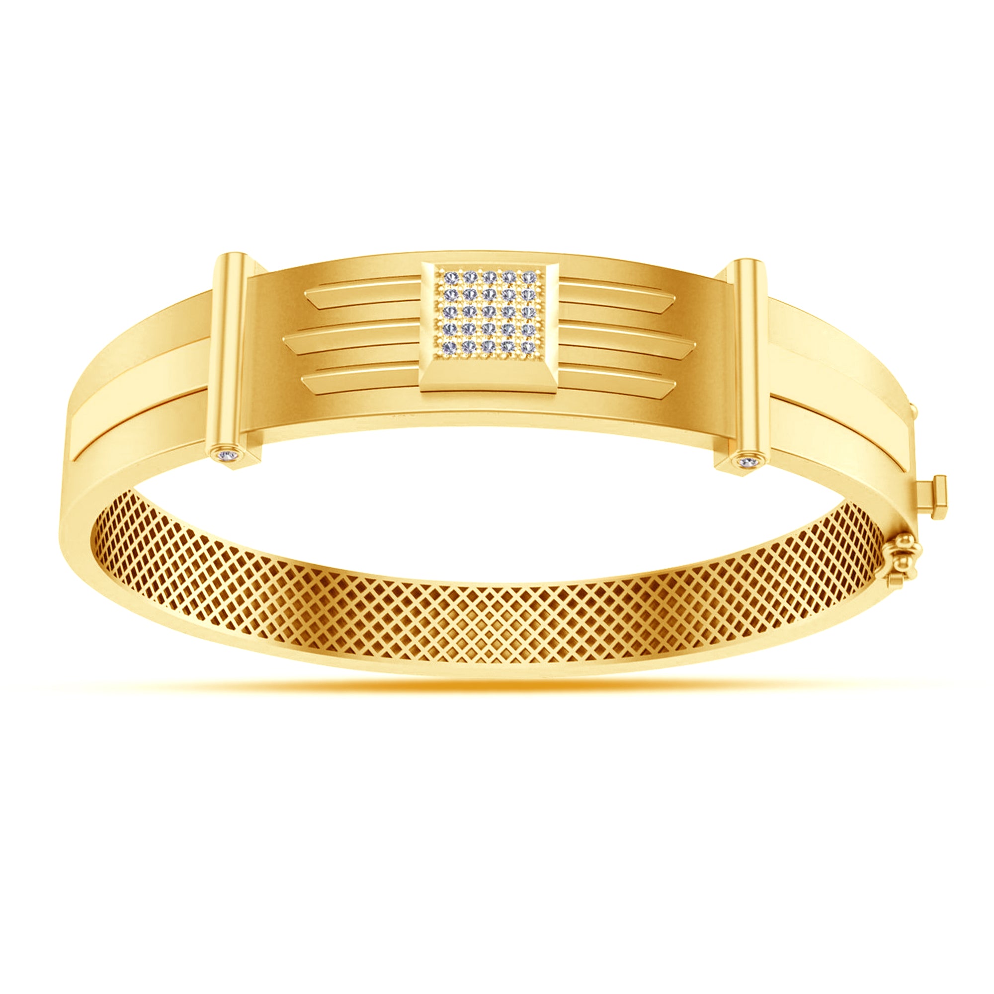 Modern Yellow Gold Plated Men’s Kada