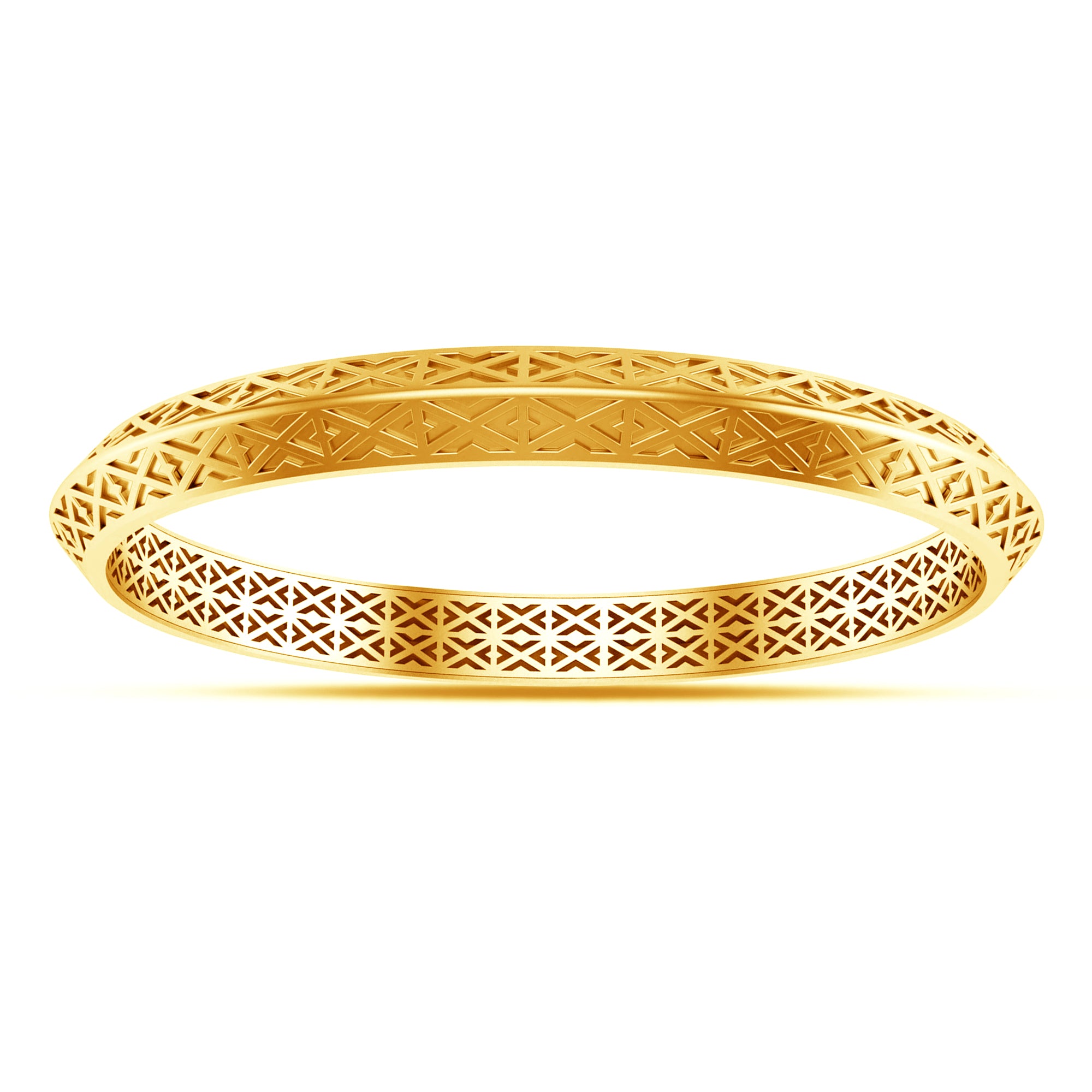 Yellow Gold Plated X Pattern Kada for Men’s