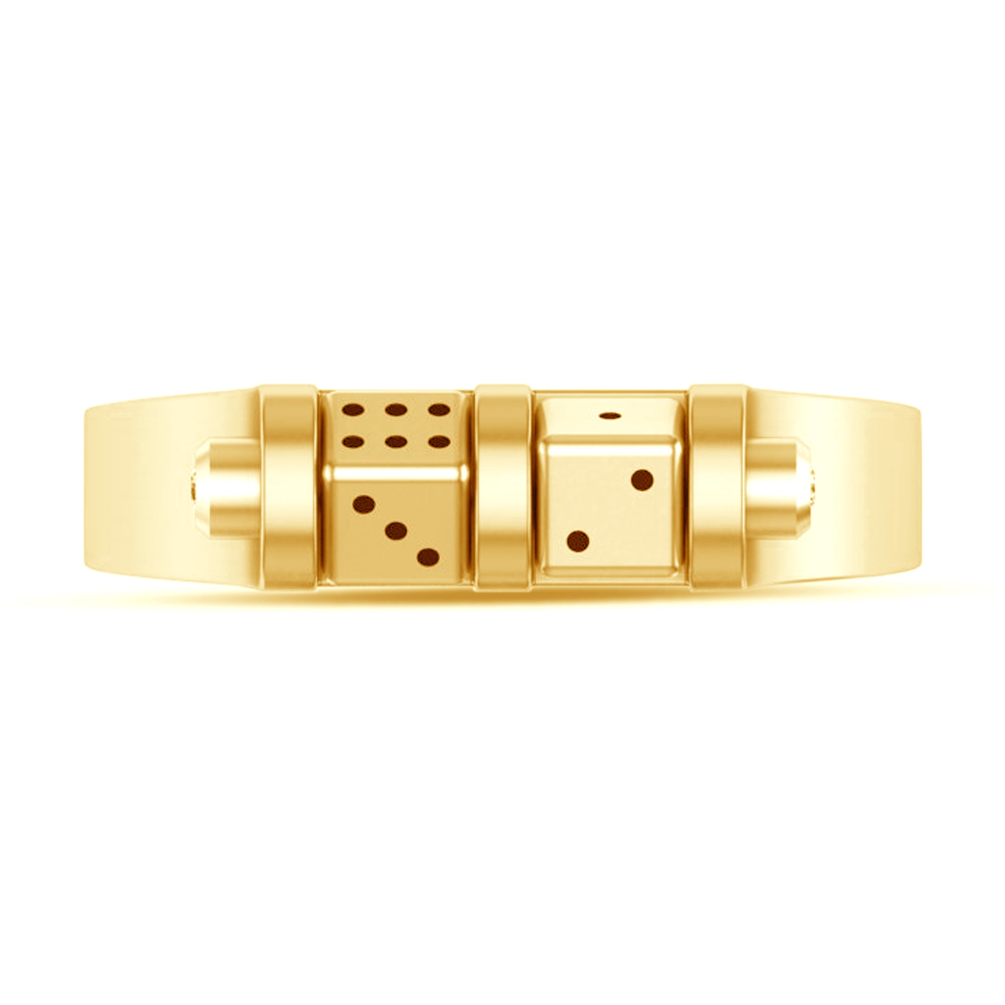 Bold Yellow Gold Plated Lucky Dice Ring