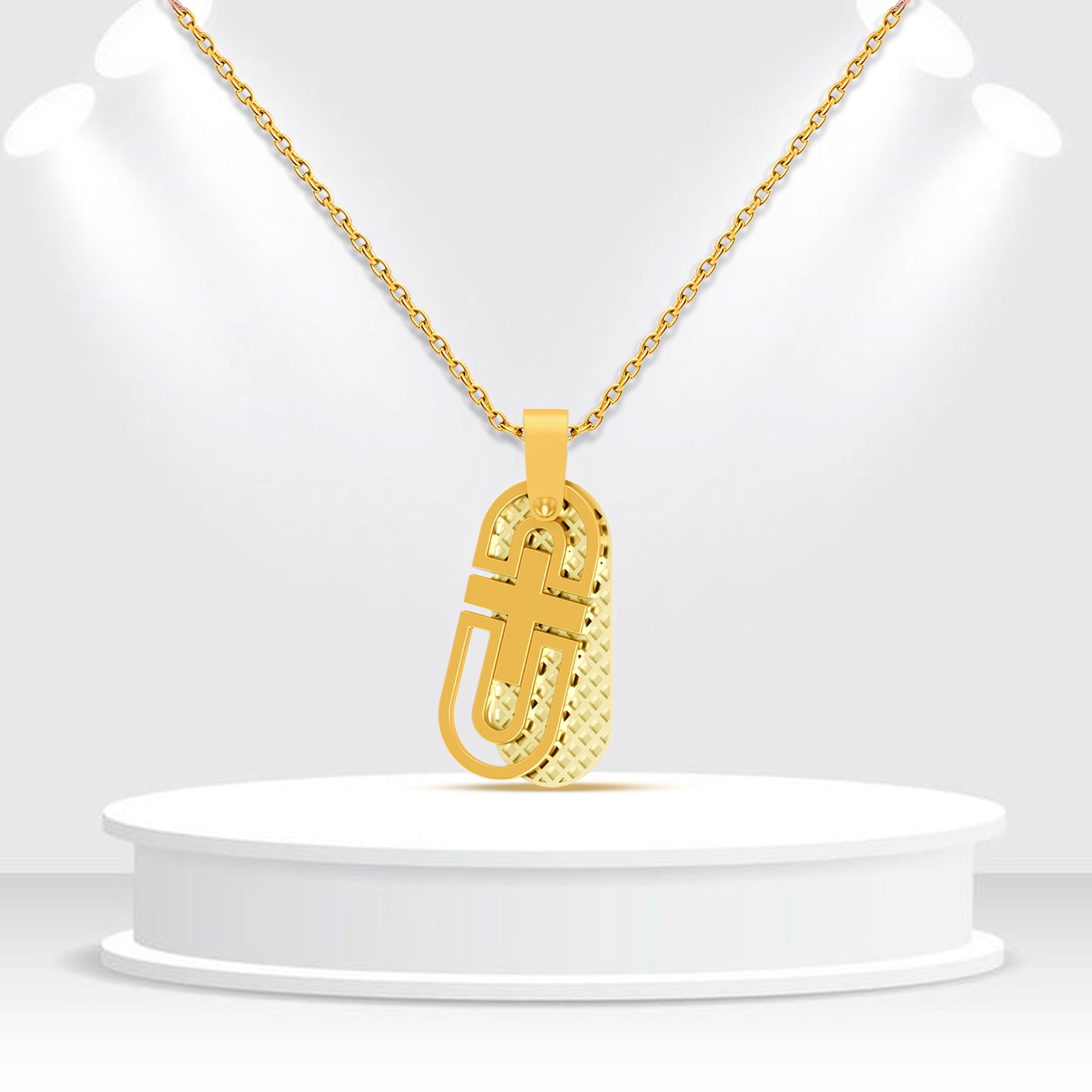 Luxury Yellow Gold Plated Pendant for Him
