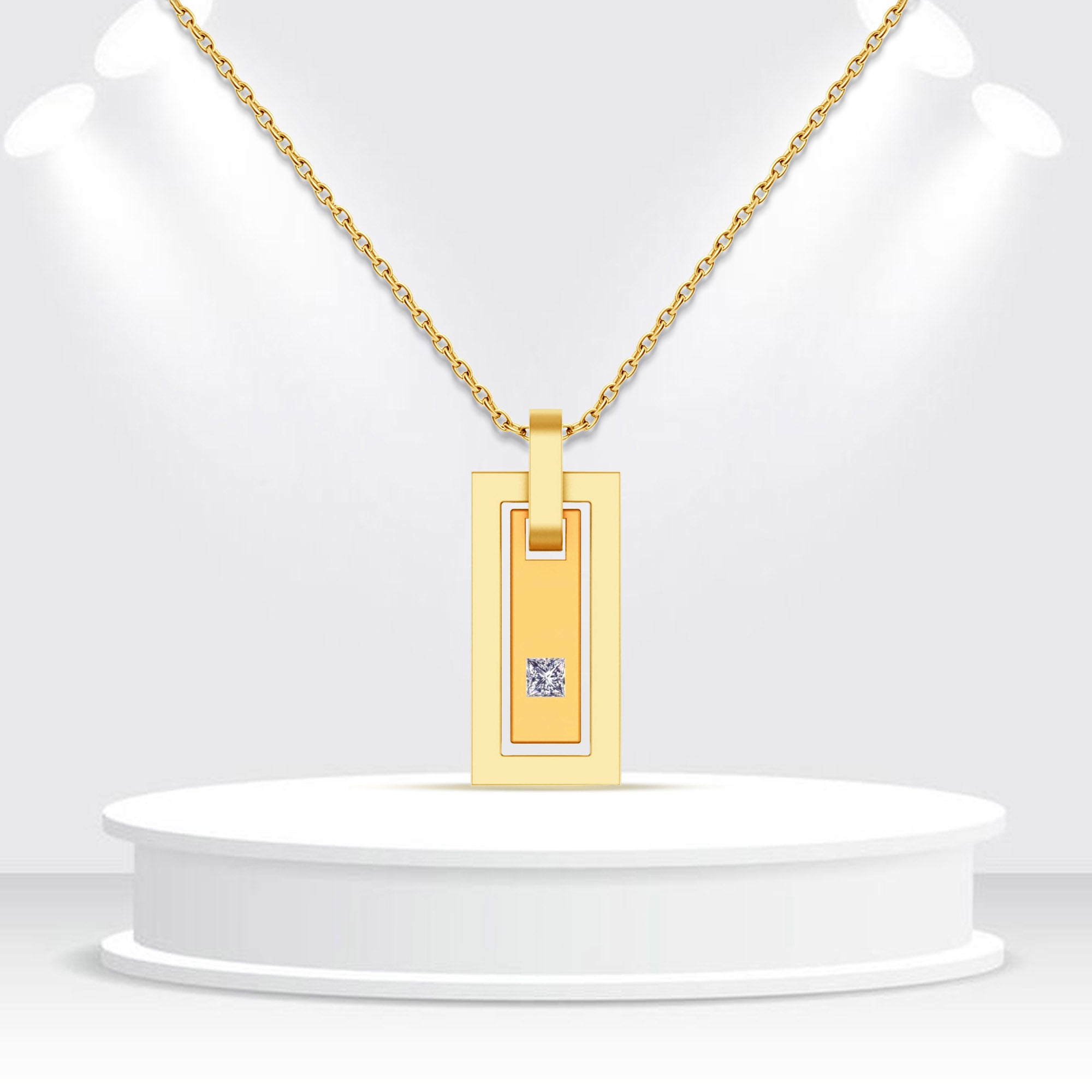 Elegant Yellow Gold Men’s Chain Pendant