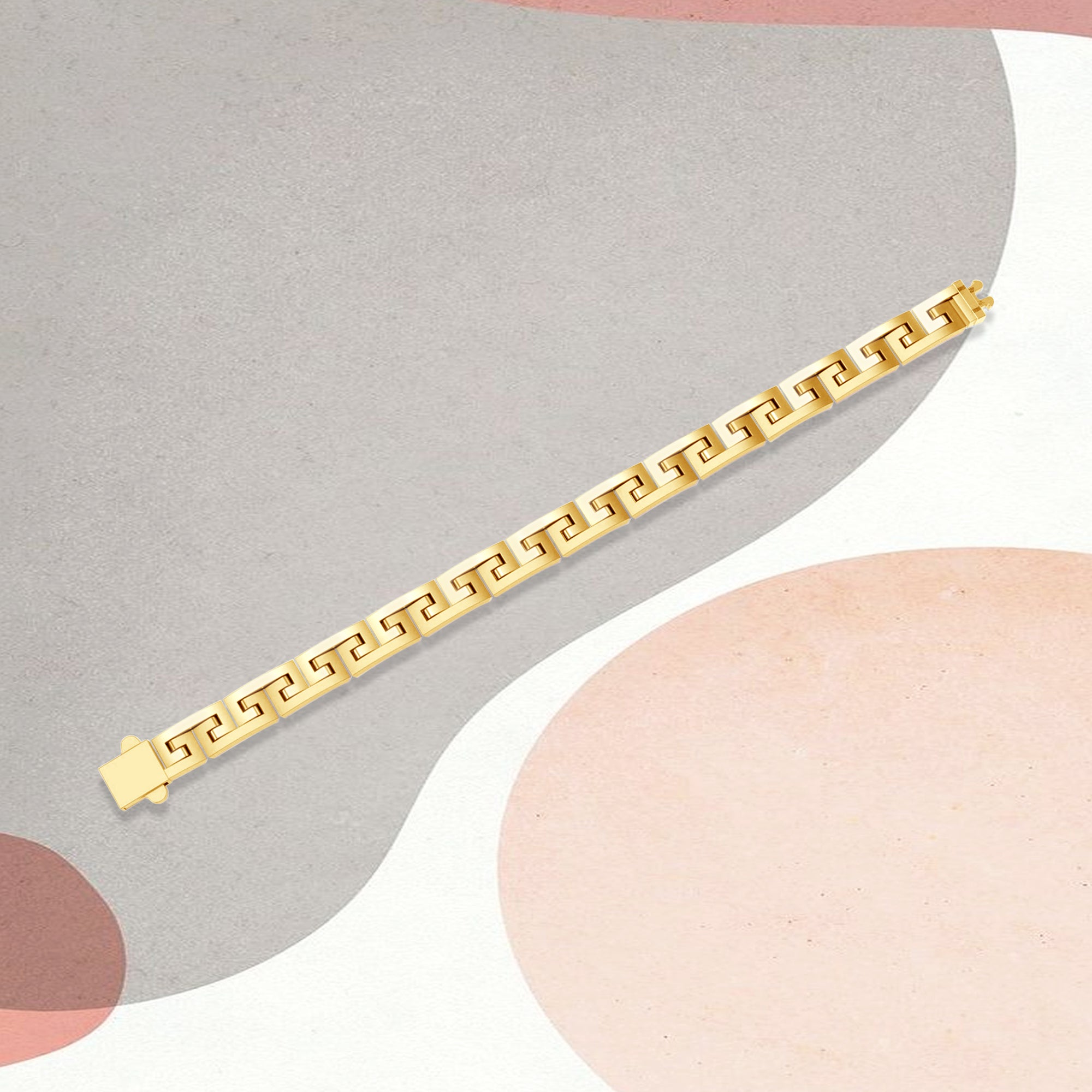 Men’s Yellow Gold Plated Greek Key Bracelet