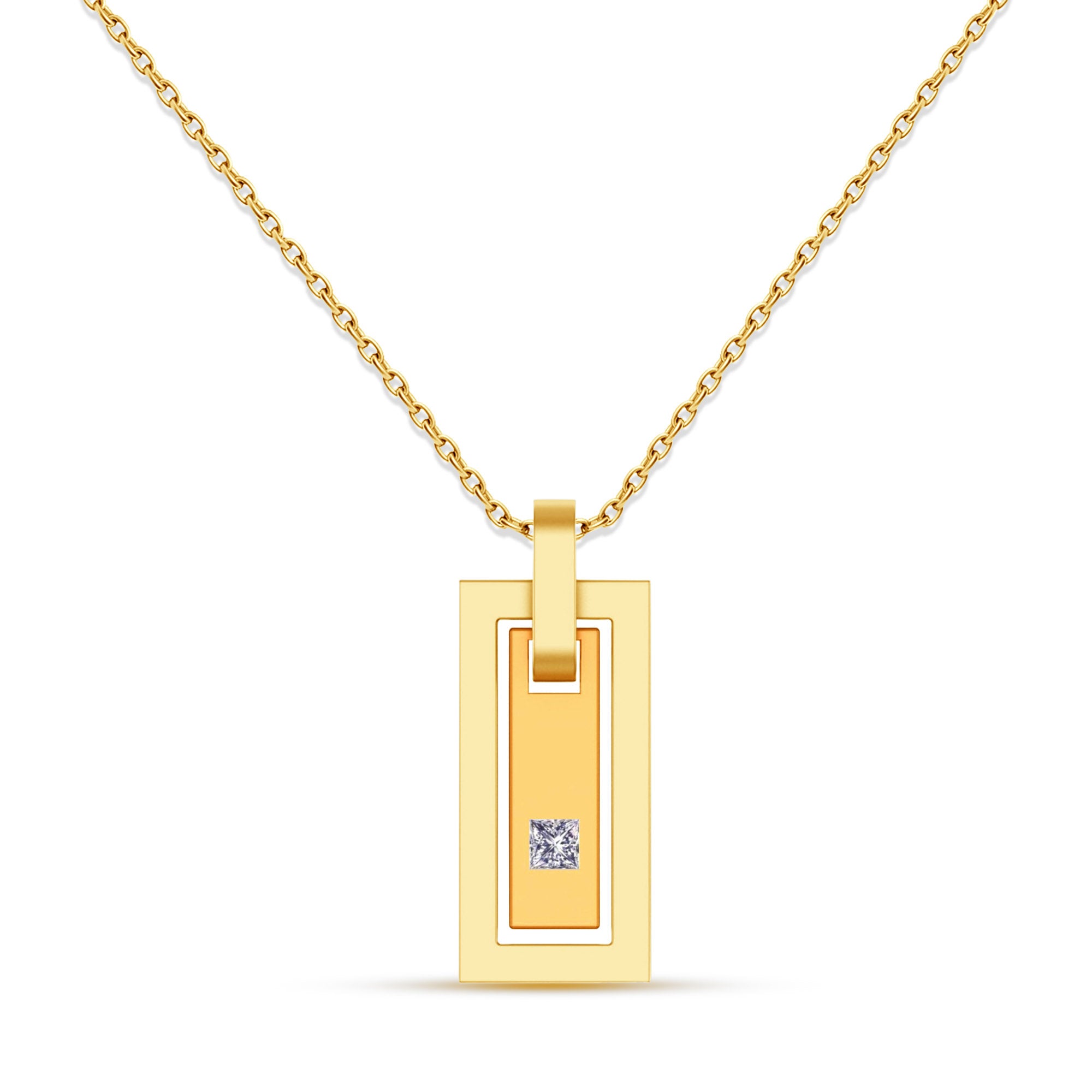 Elegant Yellow Gold Men’s Chain Pendant
