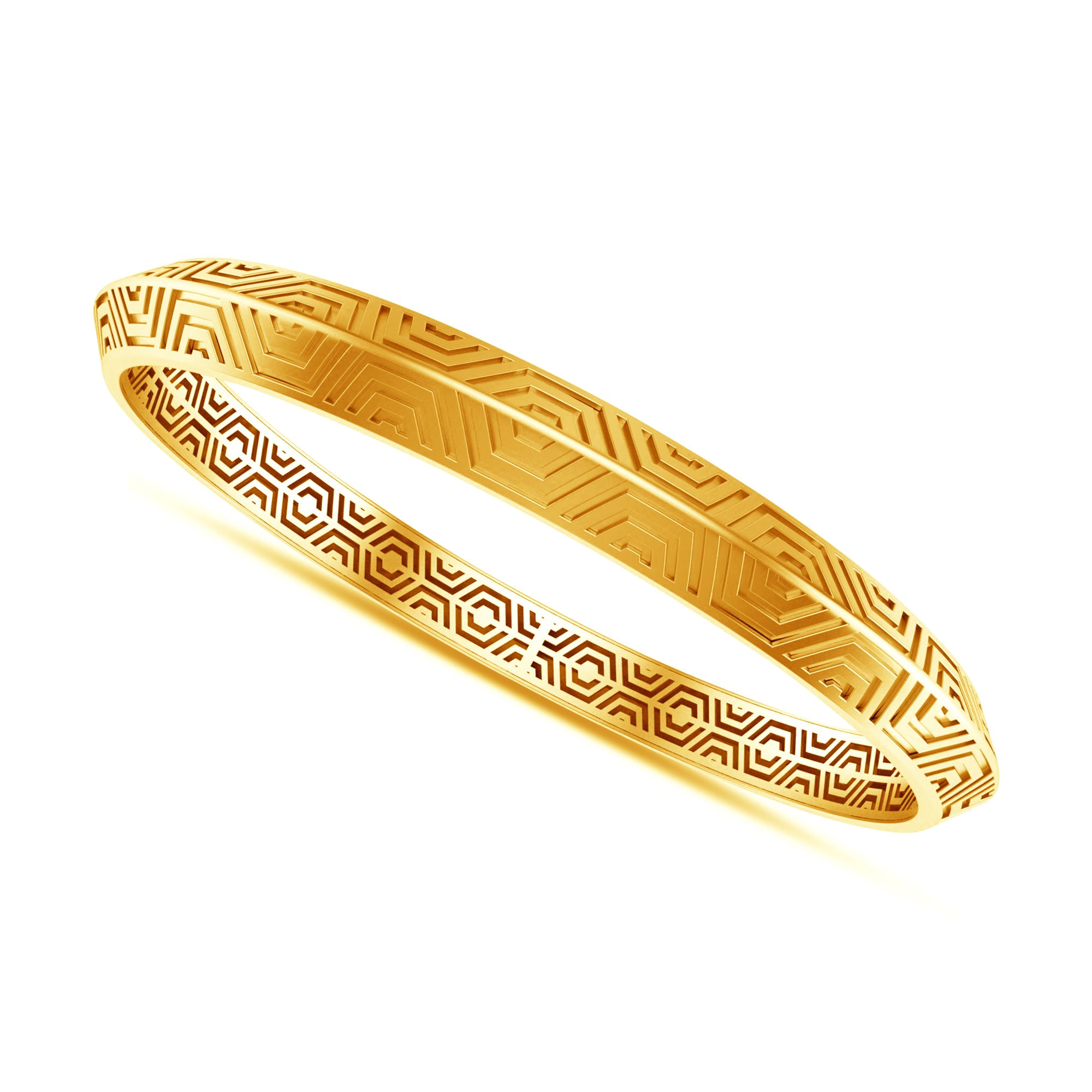 Luxury Hexagonal Yellow Gold Plating Men’s Kada