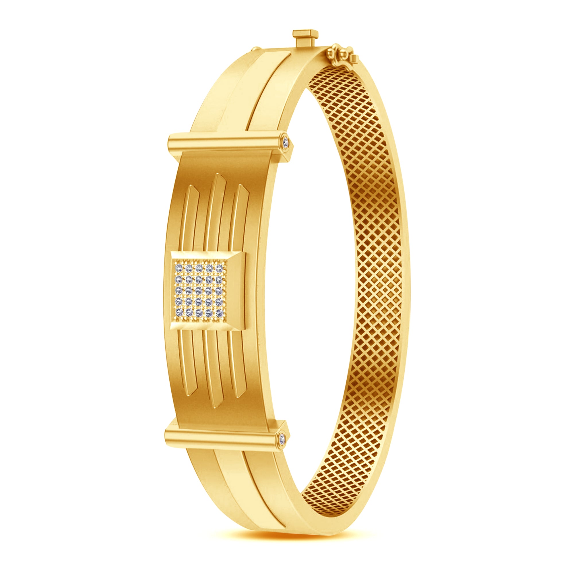 Modern Yellow Gold Plated Men’s Kada