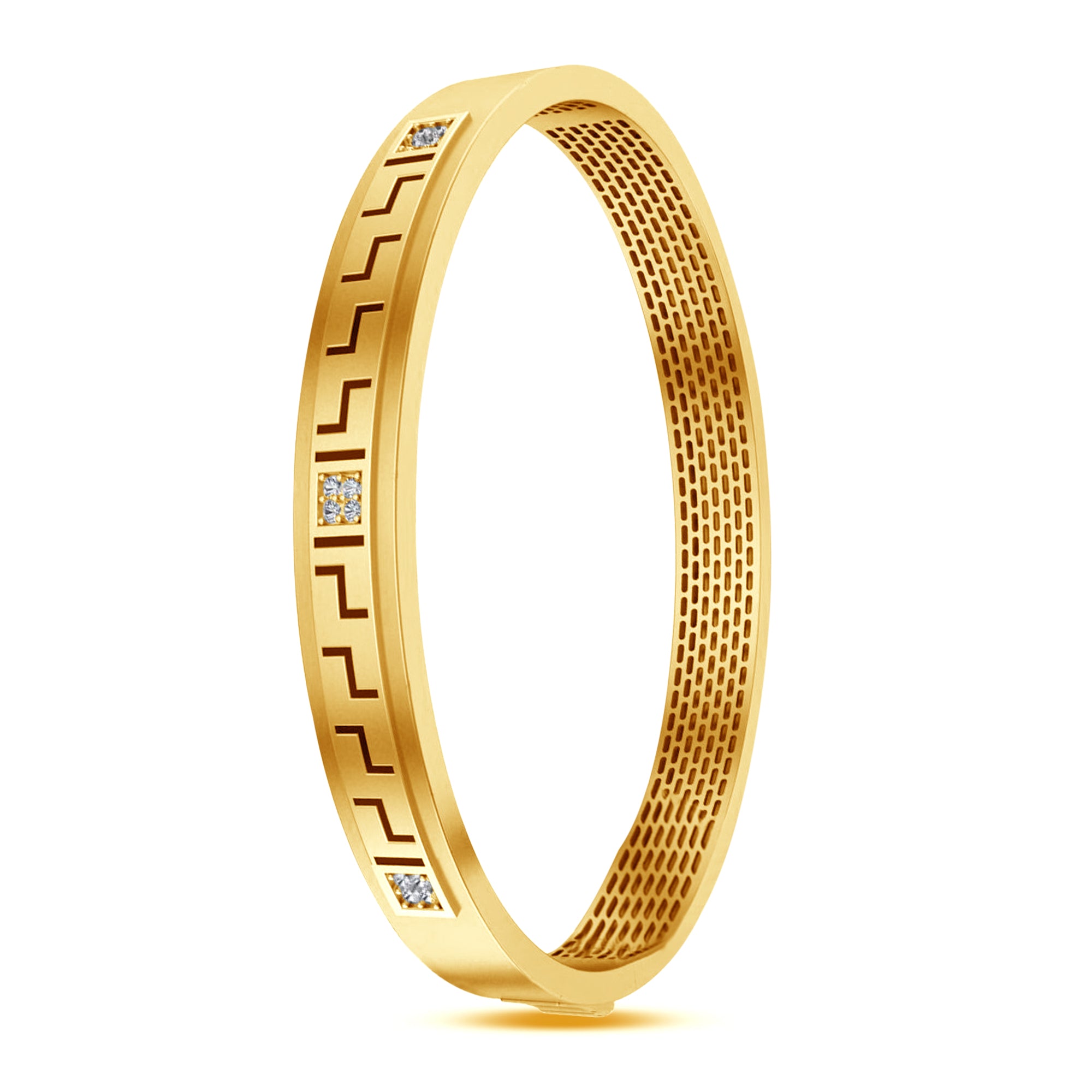Men’s Vermeil Yellow Gold Plated Geometric Kada