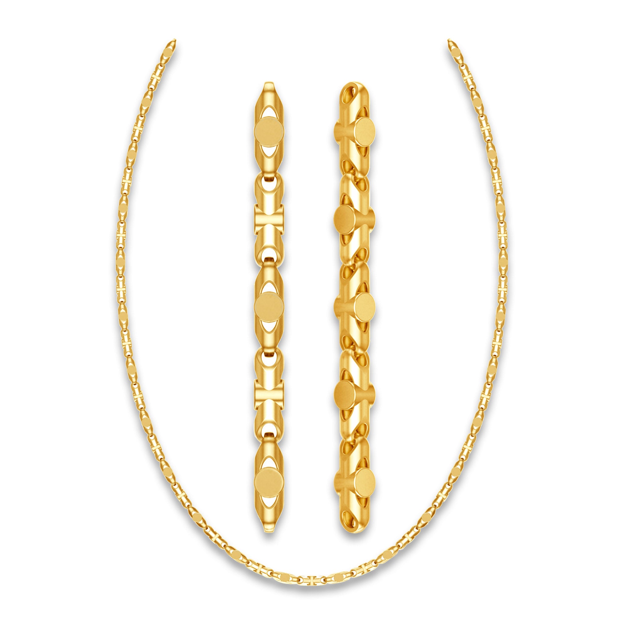 Men’s Durable Gold Plated Geometric Link Chain