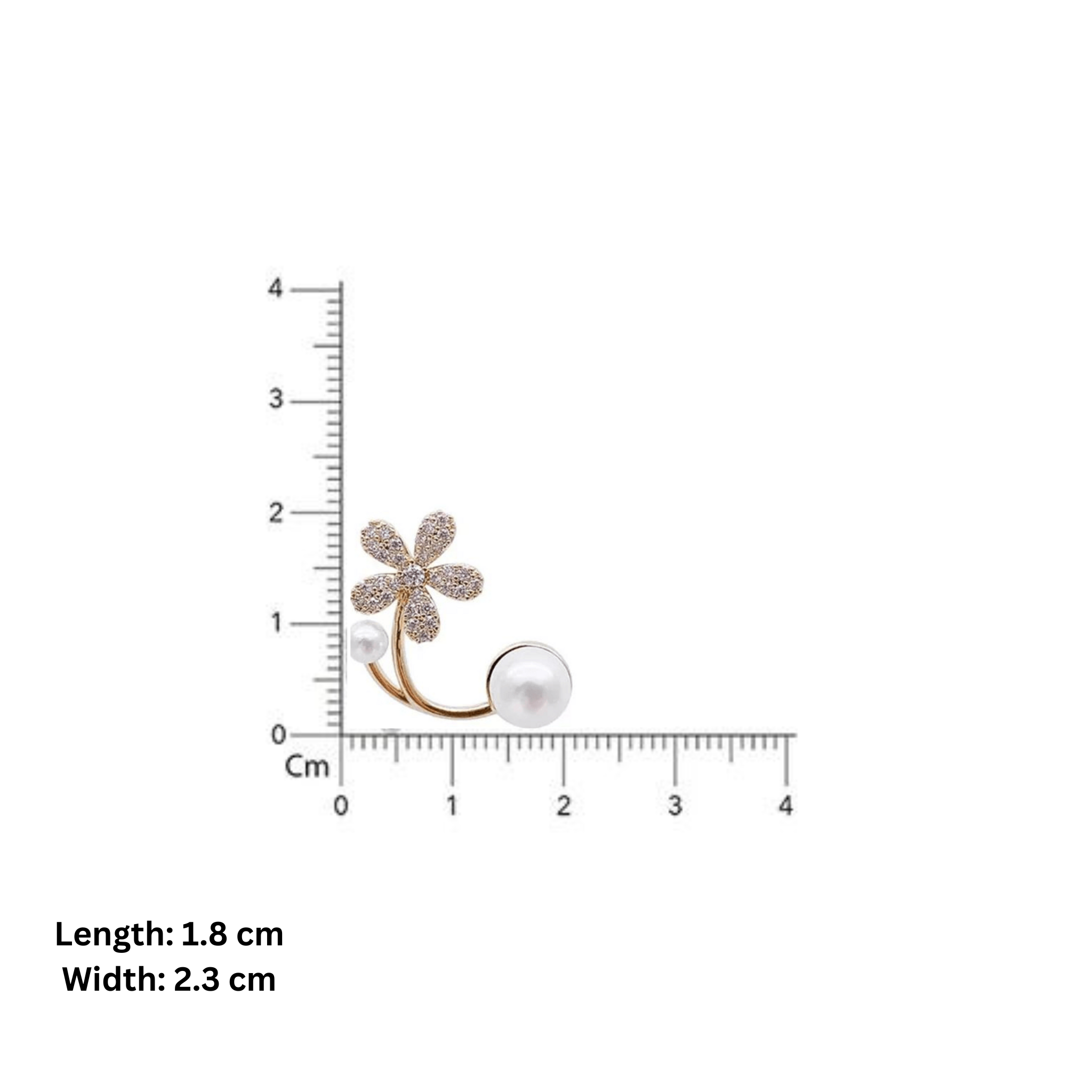 Silver Yellow Gold Elegant Floral Pearl Earring For Women