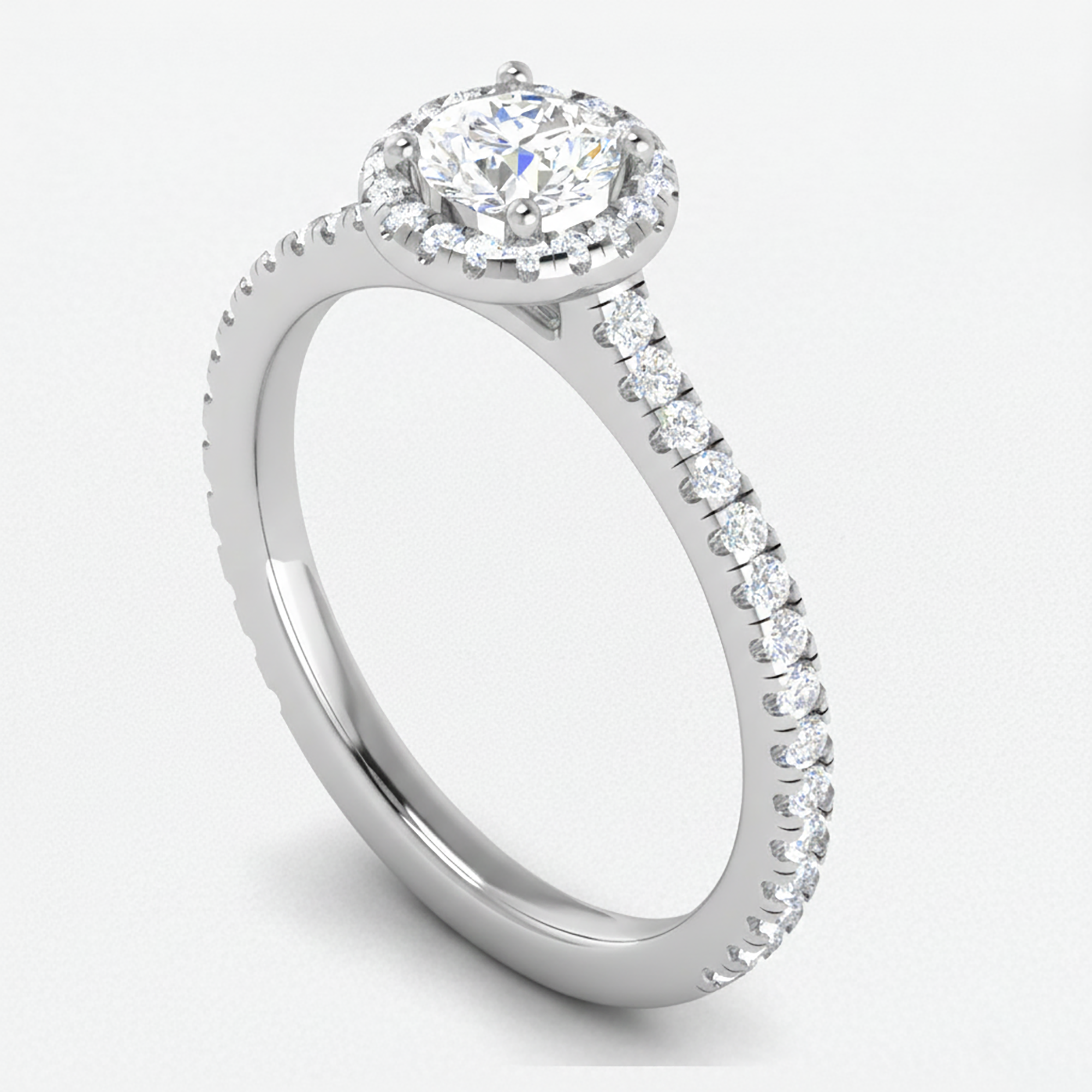 Adjustable Solitaire Halo Diamond Ring