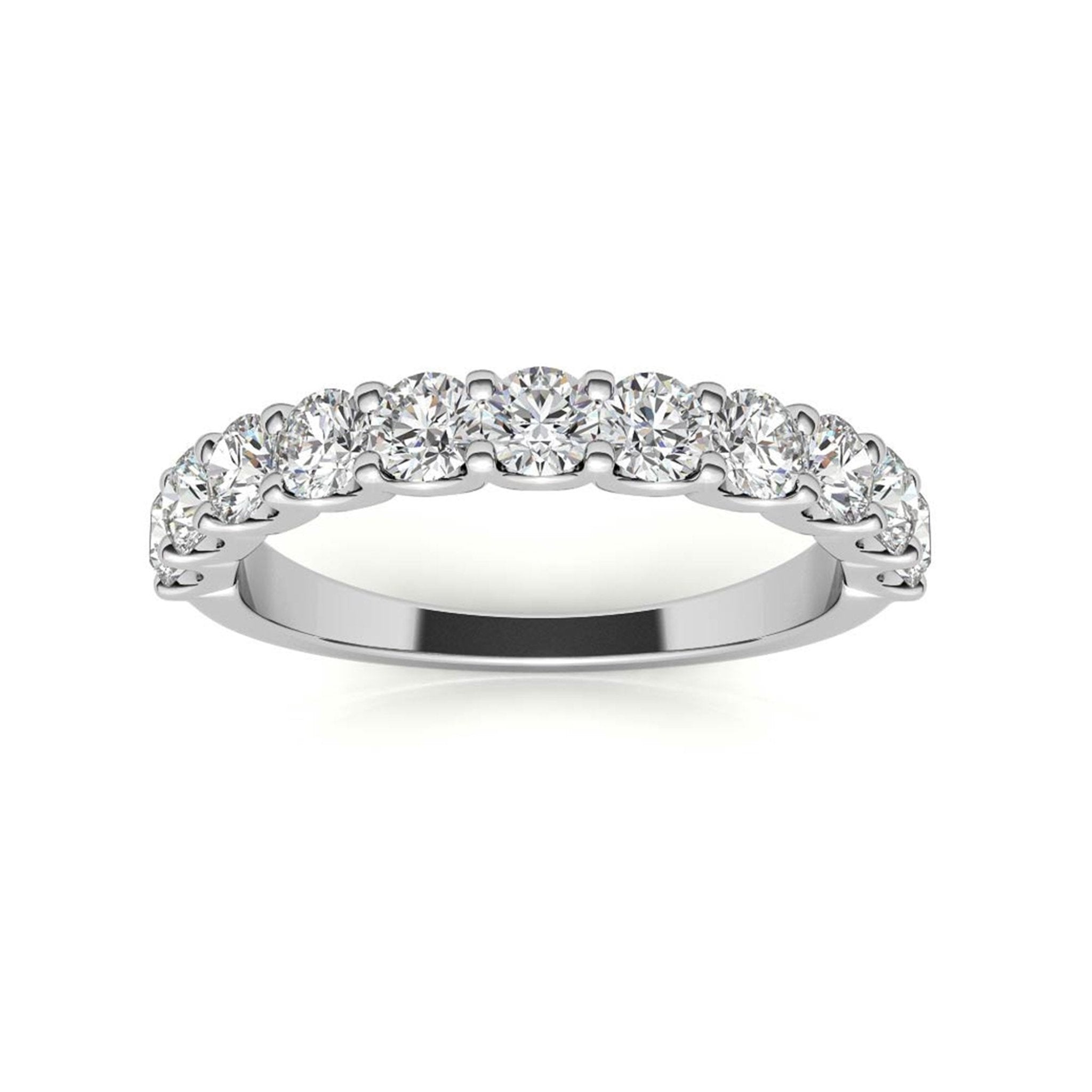 White Gold Silver Sparkling Adjustable Half Eternity Band For Woman