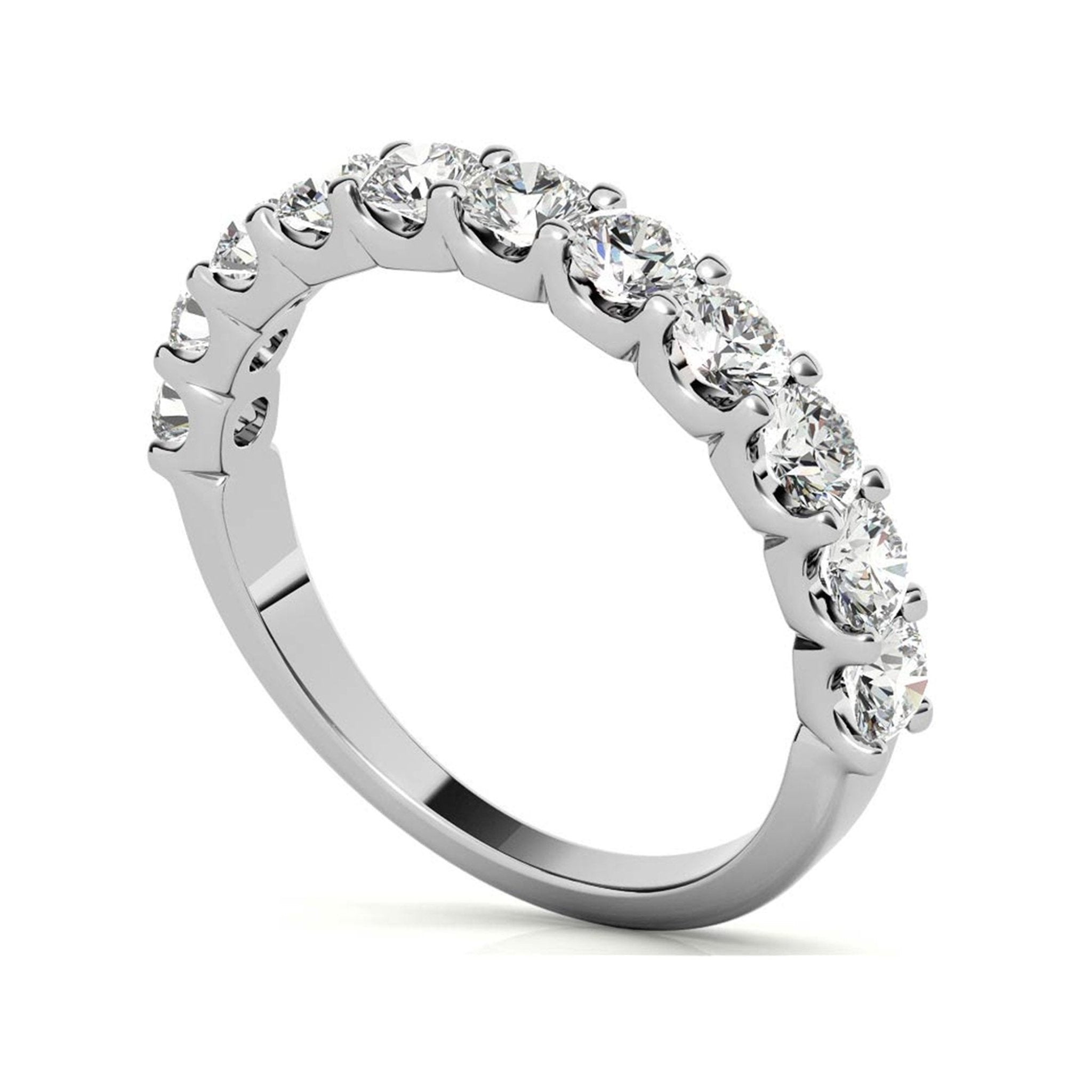 White Gold Silver Sparkling Adjustable Half Eternity Band For Woman