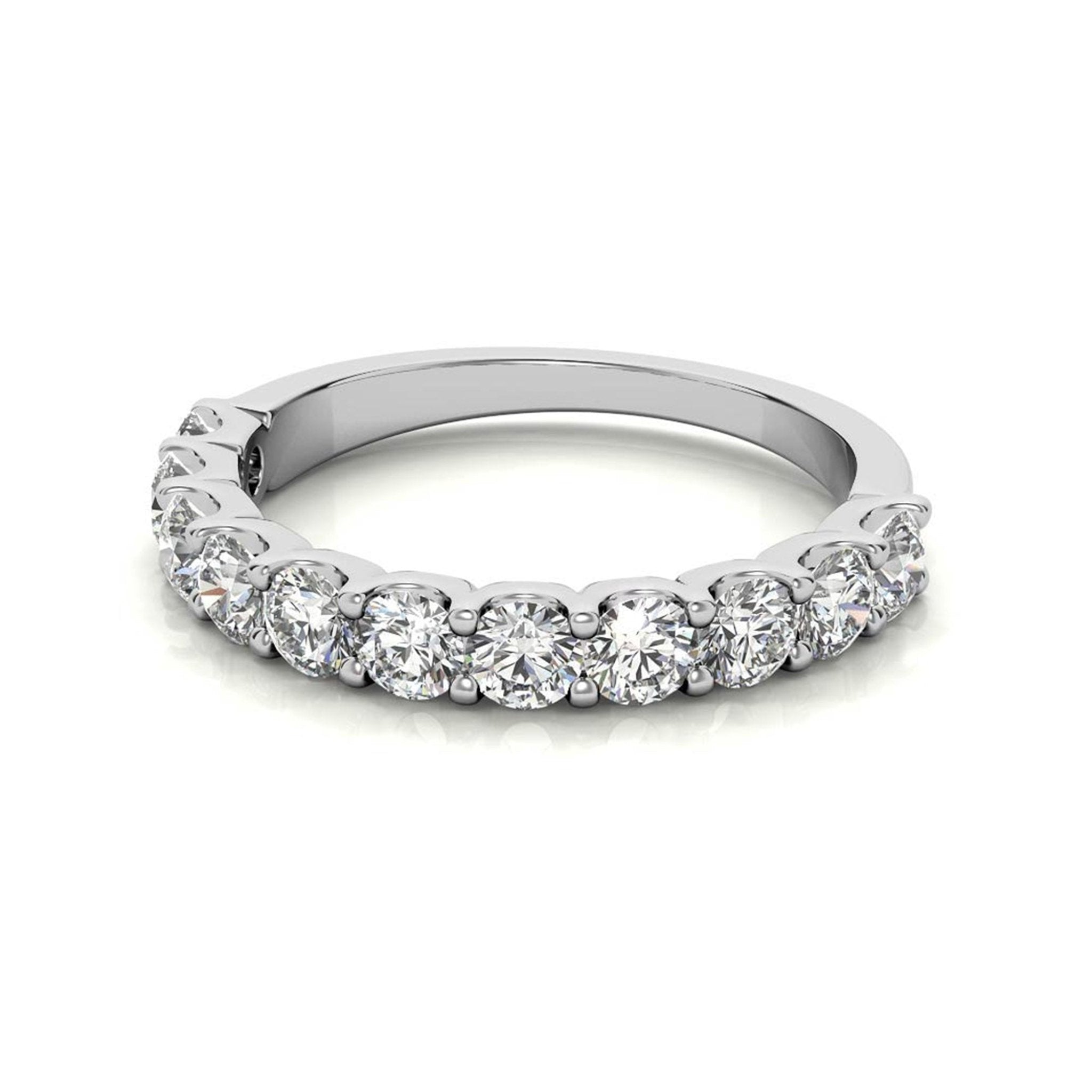 White Gold Silver Sparkling Adjustable Half Eternity Band For Woman