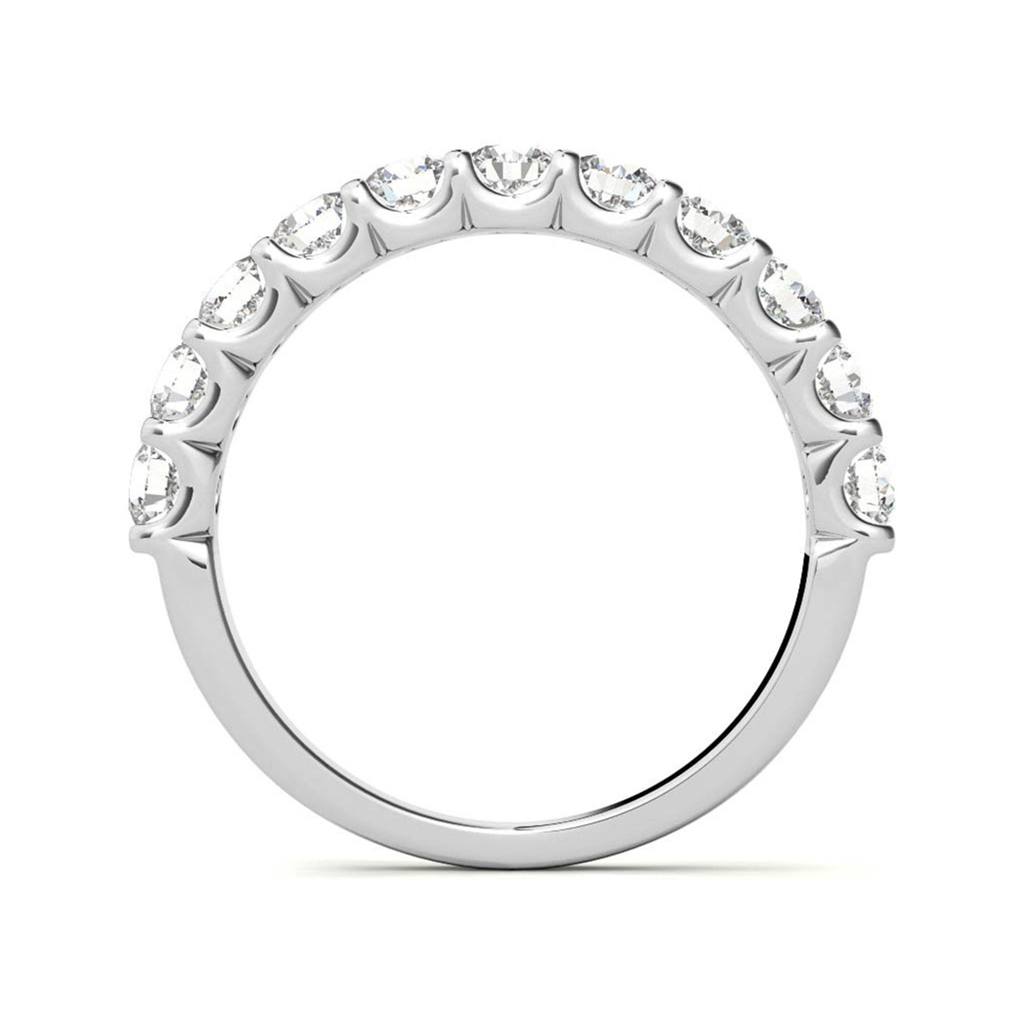 White Gold Silver Sparkling Adjustable Half Eternity Band For Woman