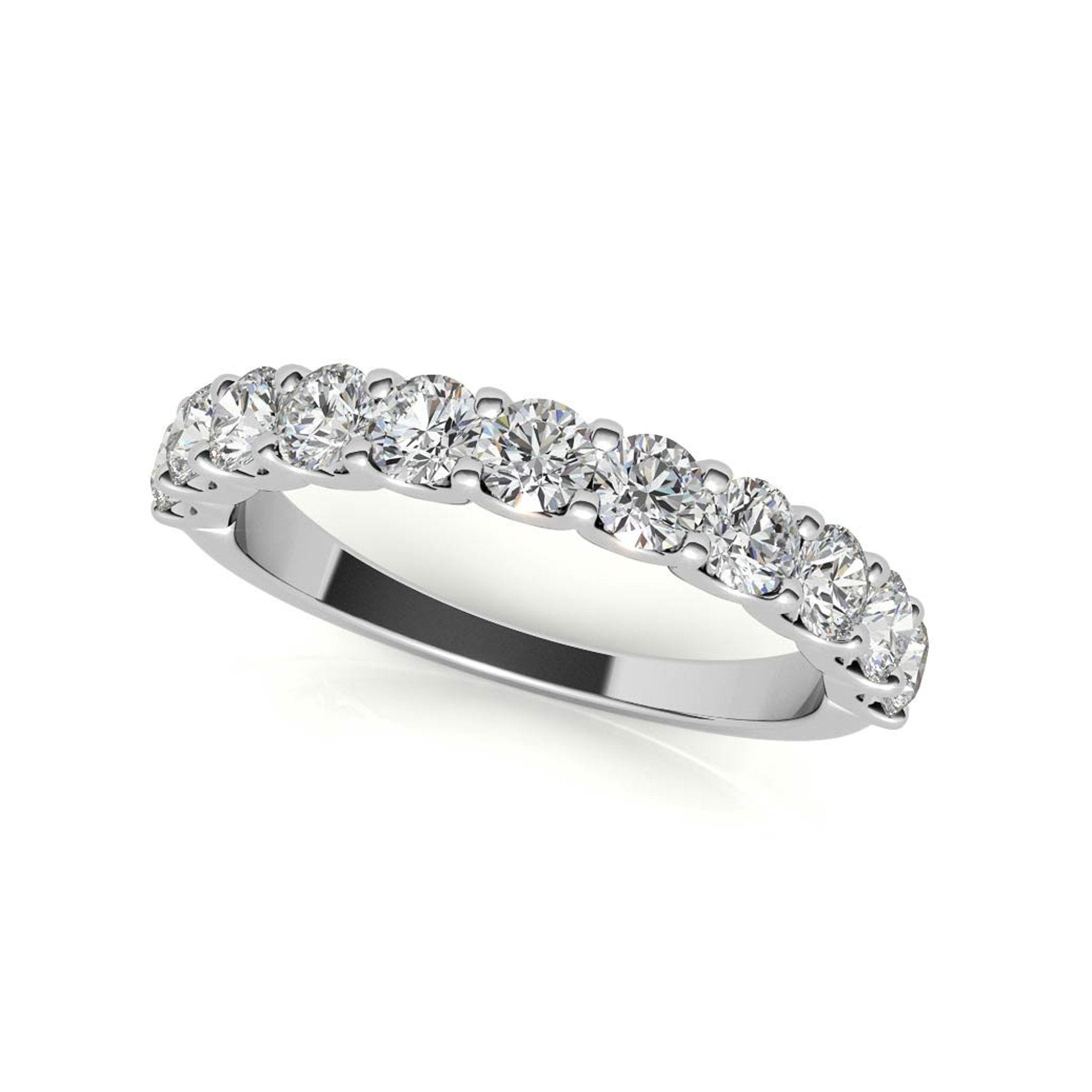 White Gold Silver Sparkling Adjustable Half Eternity Band For Woman