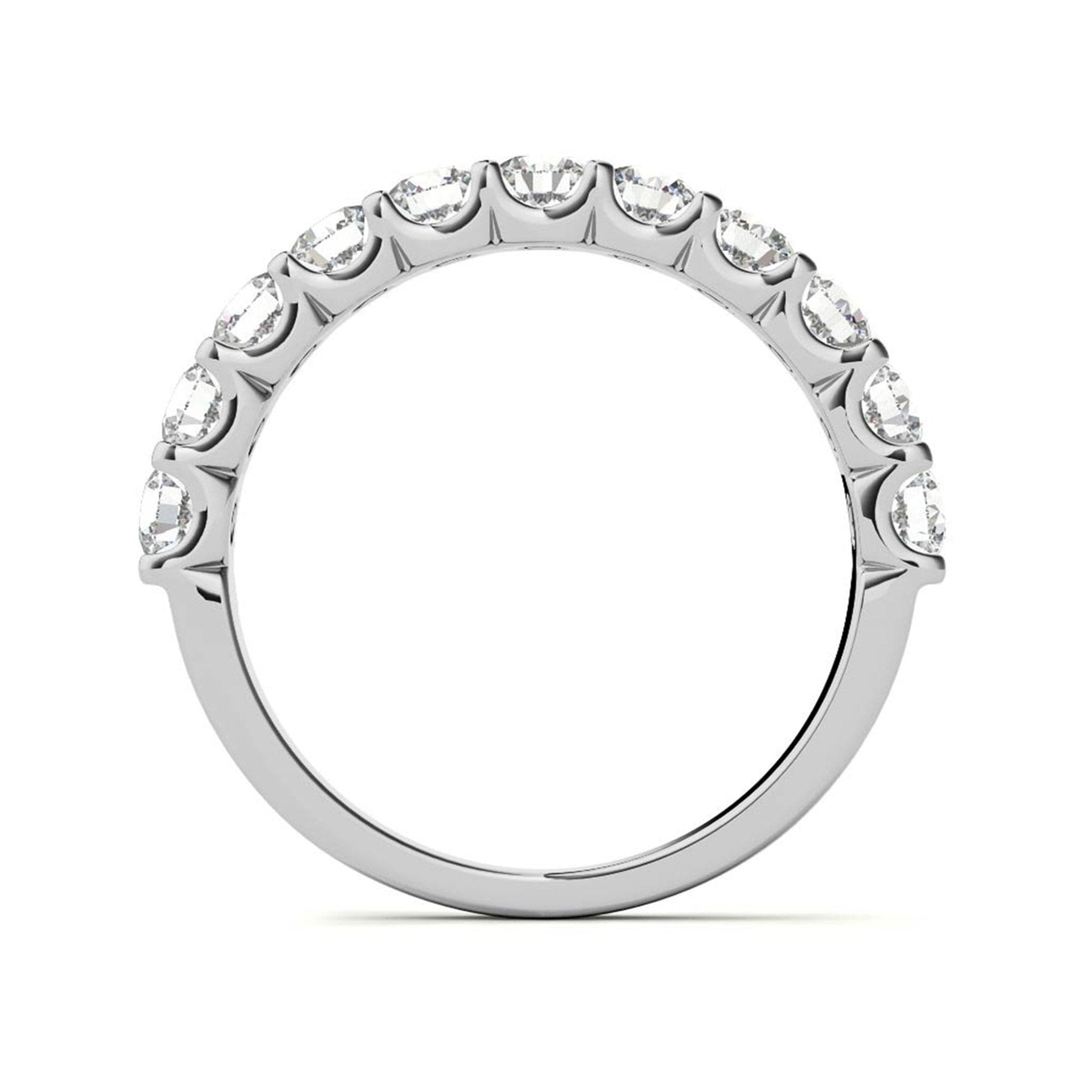White Gold Silver Sparkling Adjustable Half Eternity Band For Woman