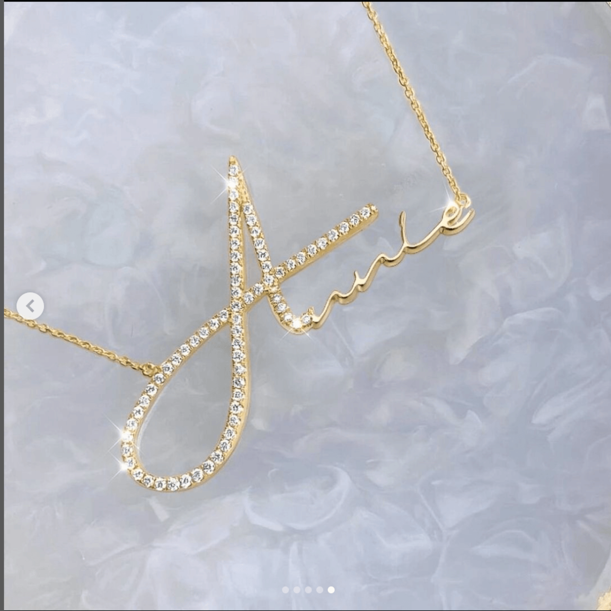 Sparkling Custom Name Adjustable Silver Yellow Gold Pendant For Women