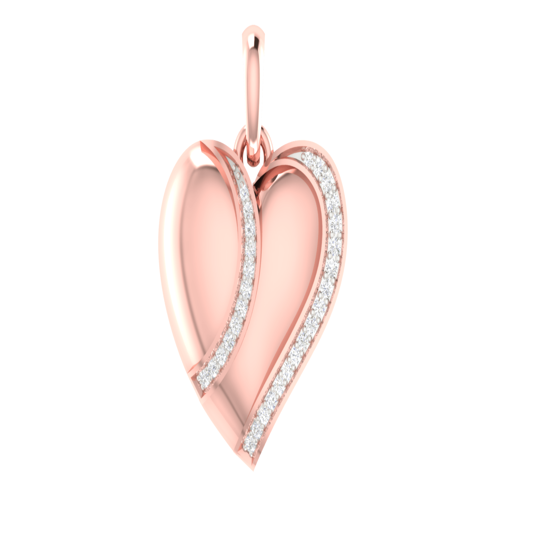 Silver Romantic Adjustable Dual-Tone Heart Rose Gold Pendant For Women