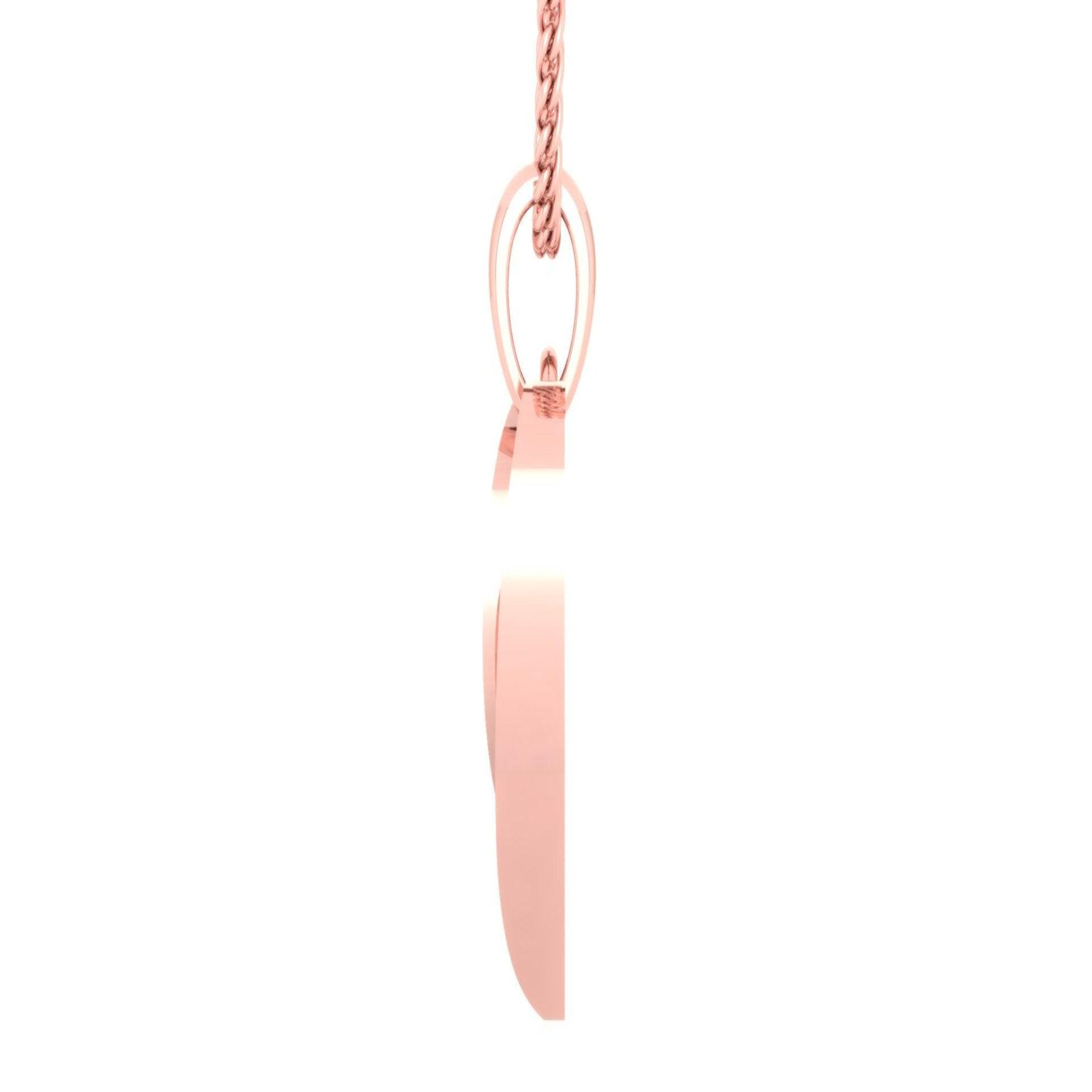 Silver Romantic Adjustable Dual-Tone Heart Rose Gold Pendant For Women