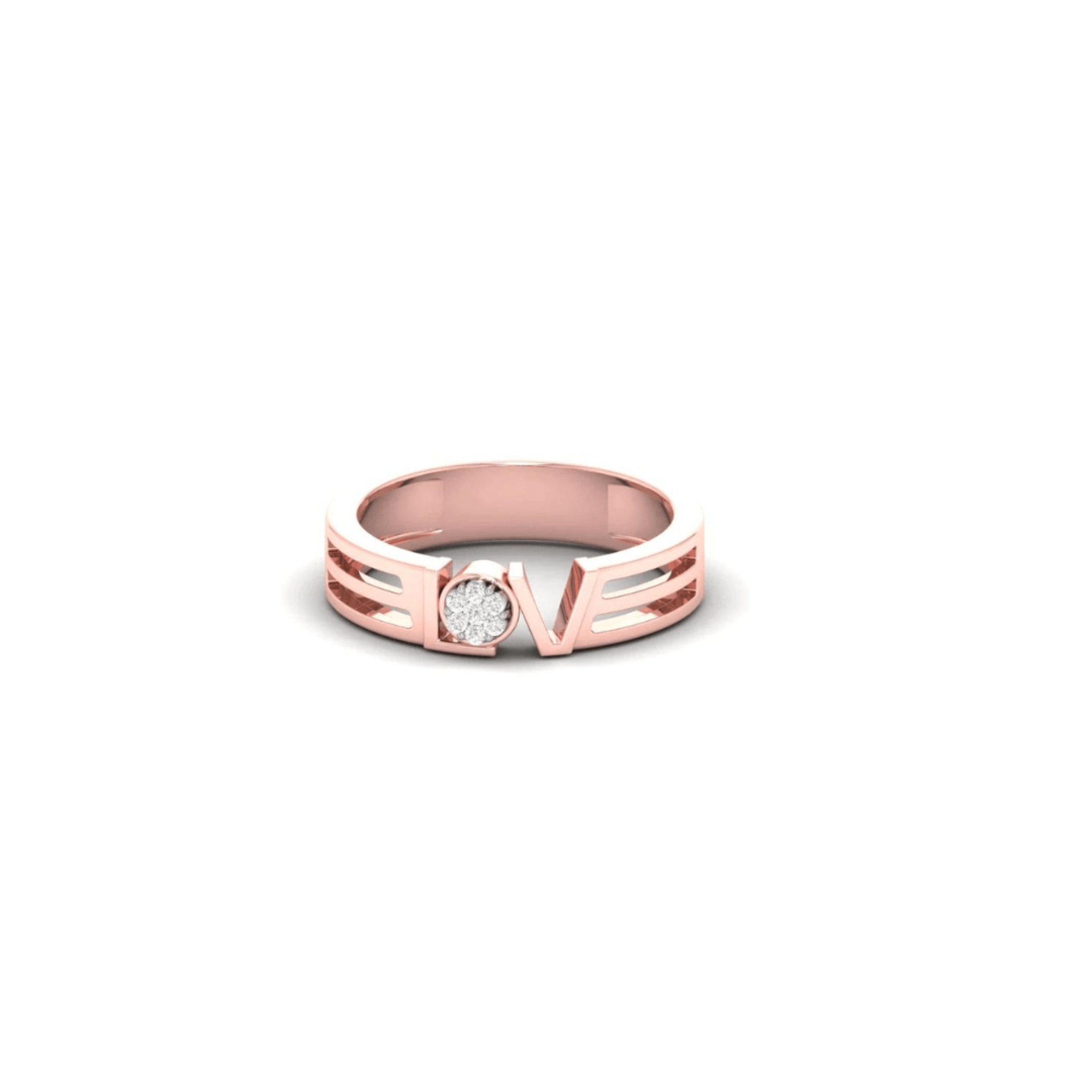 Love Script Rose Gold Silver Adjustable Eternal Band For Couple