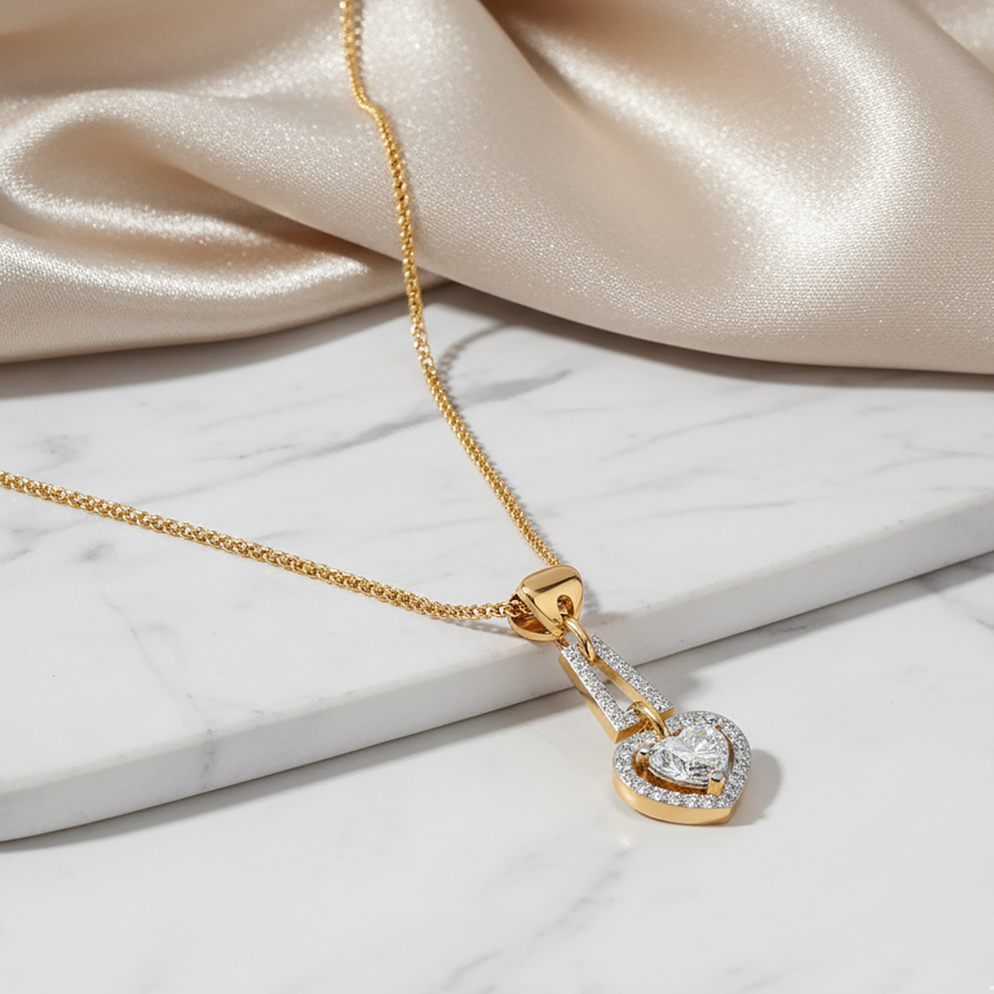 Gold Plated Dual Heart Pendant