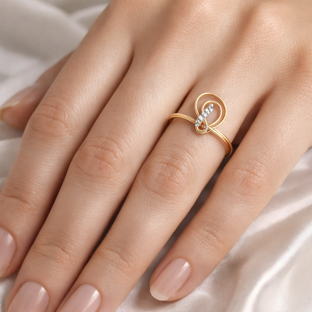 Stylish Swirl Diamond Ring