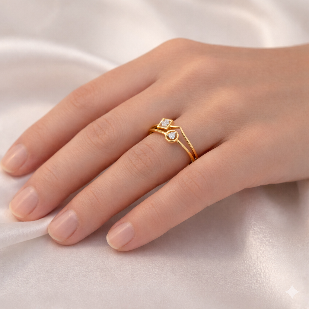 Modern Dual Stone Ring