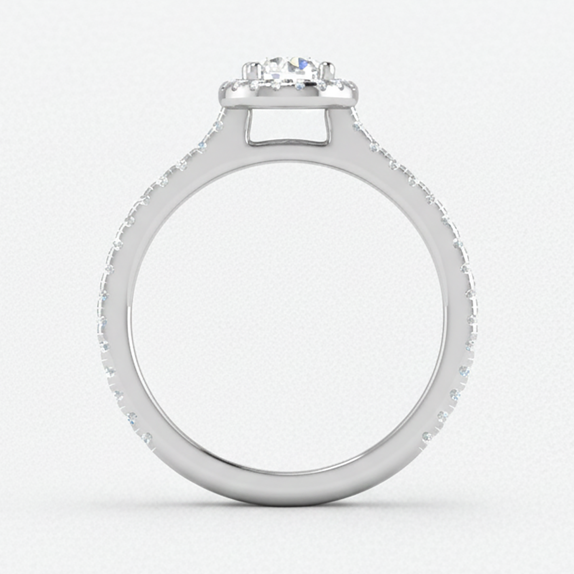 Adjustable Solitaire Halo Diamond Ring