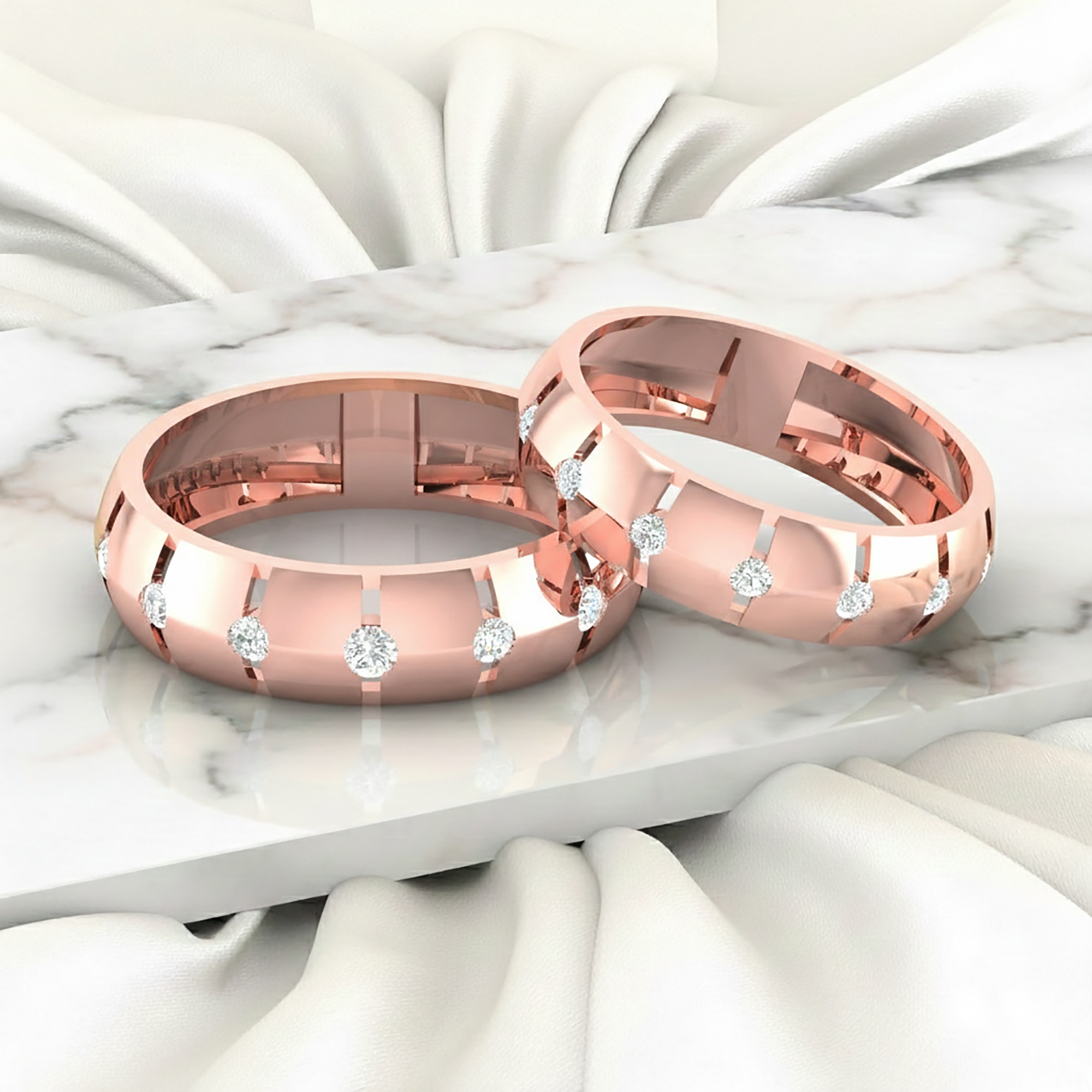 Stylish Gold Plated Couple Ring Set