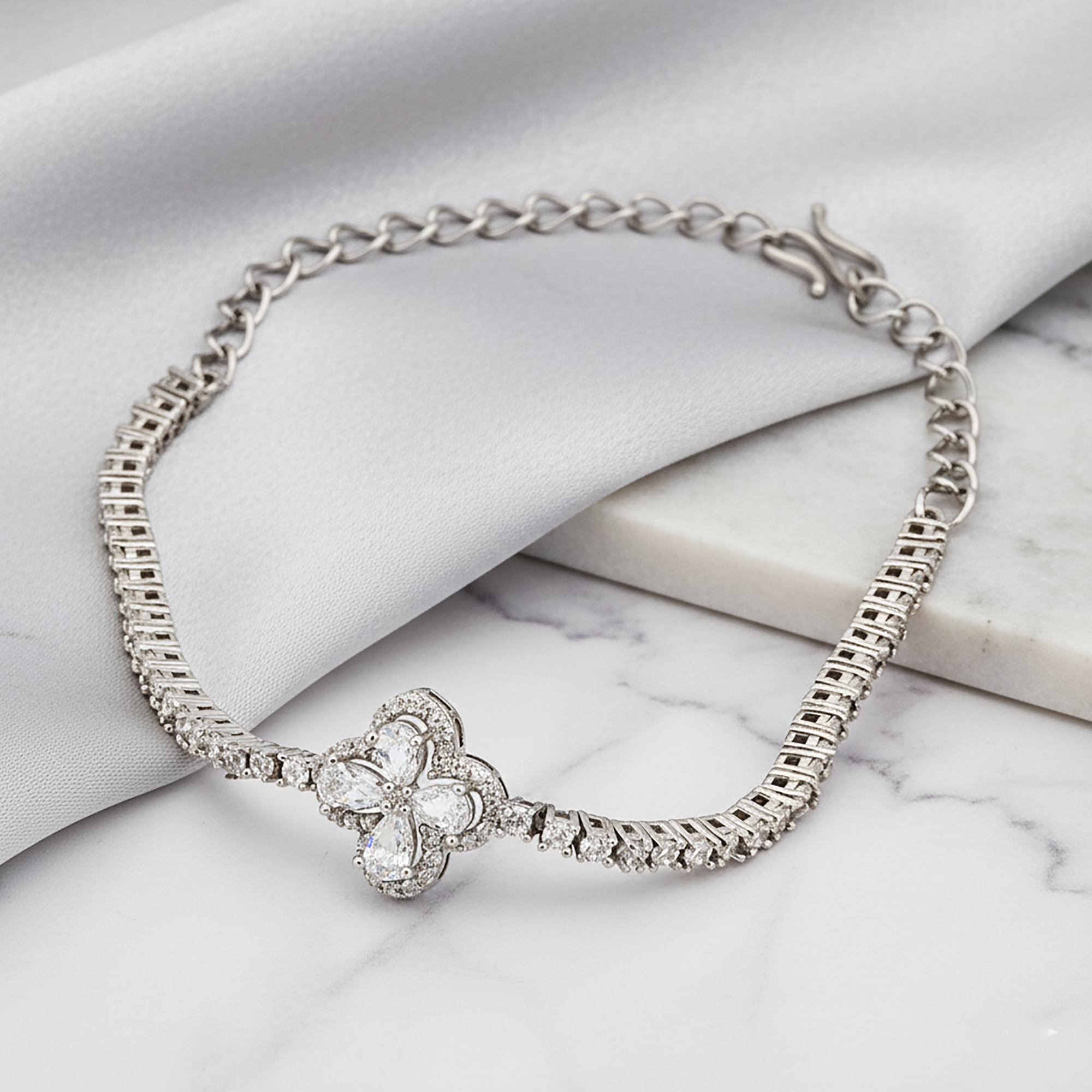 Floral American Diamond Bracelet