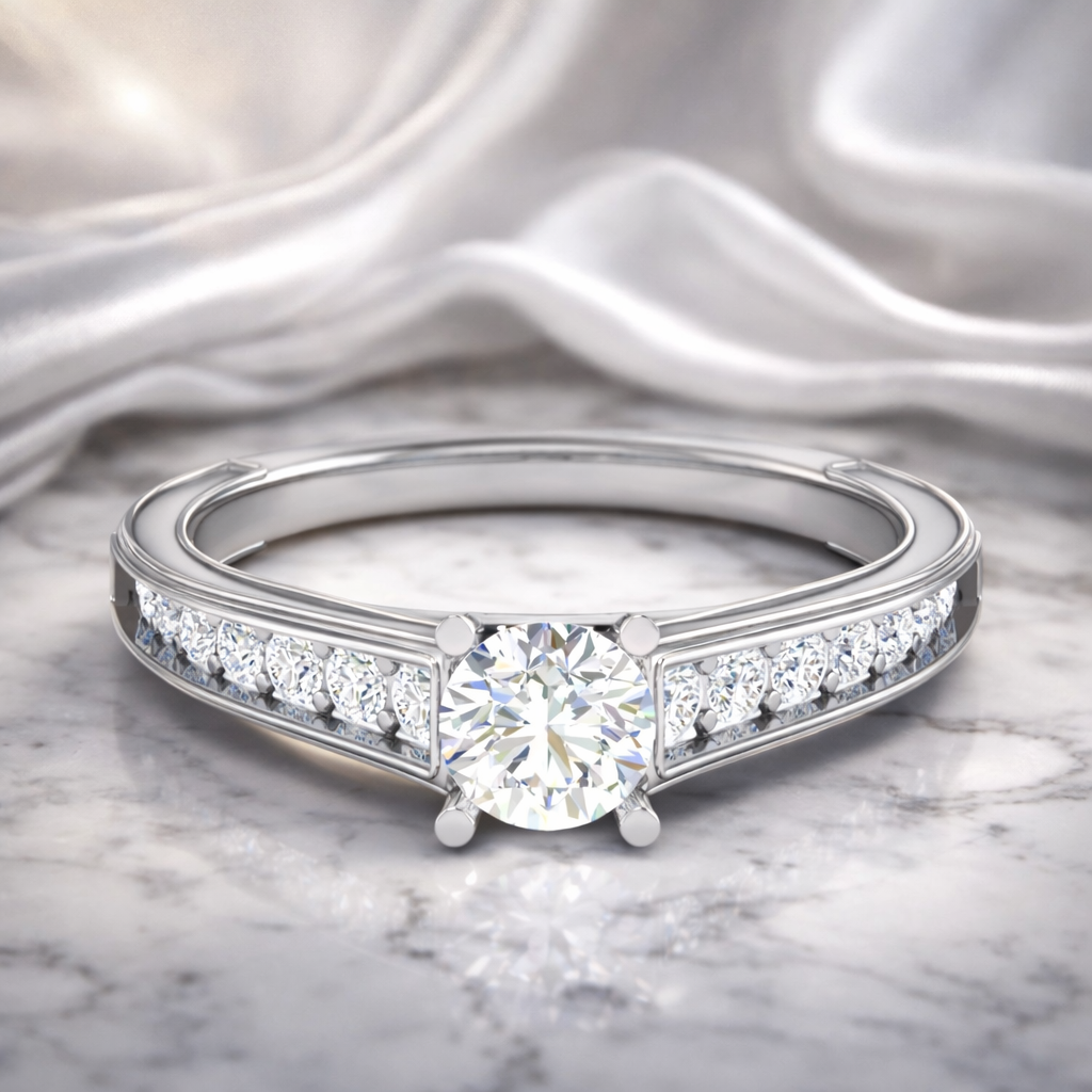 White Gold Plated Sterling Silver Ring