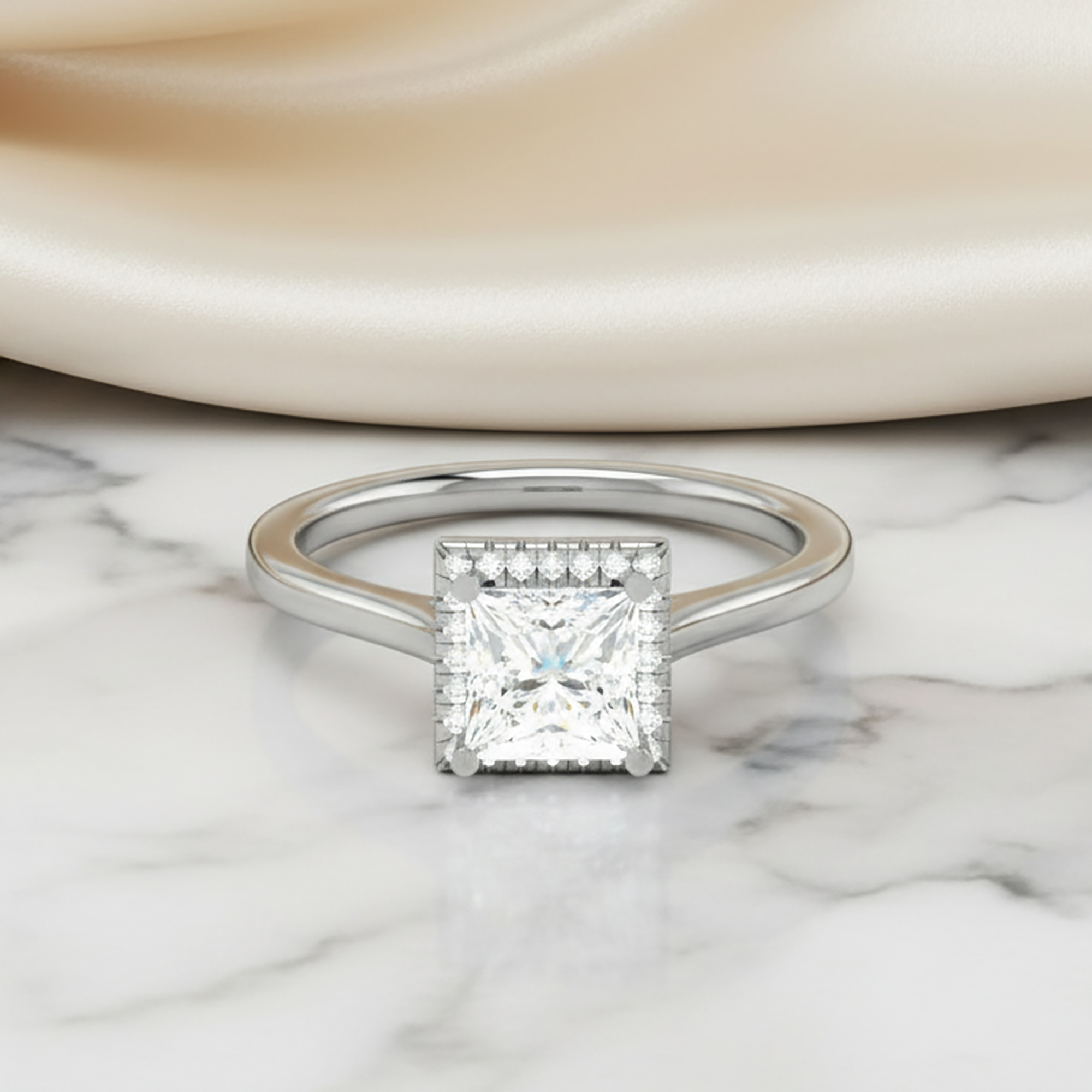 Sterling Silver Princess Cut Ring