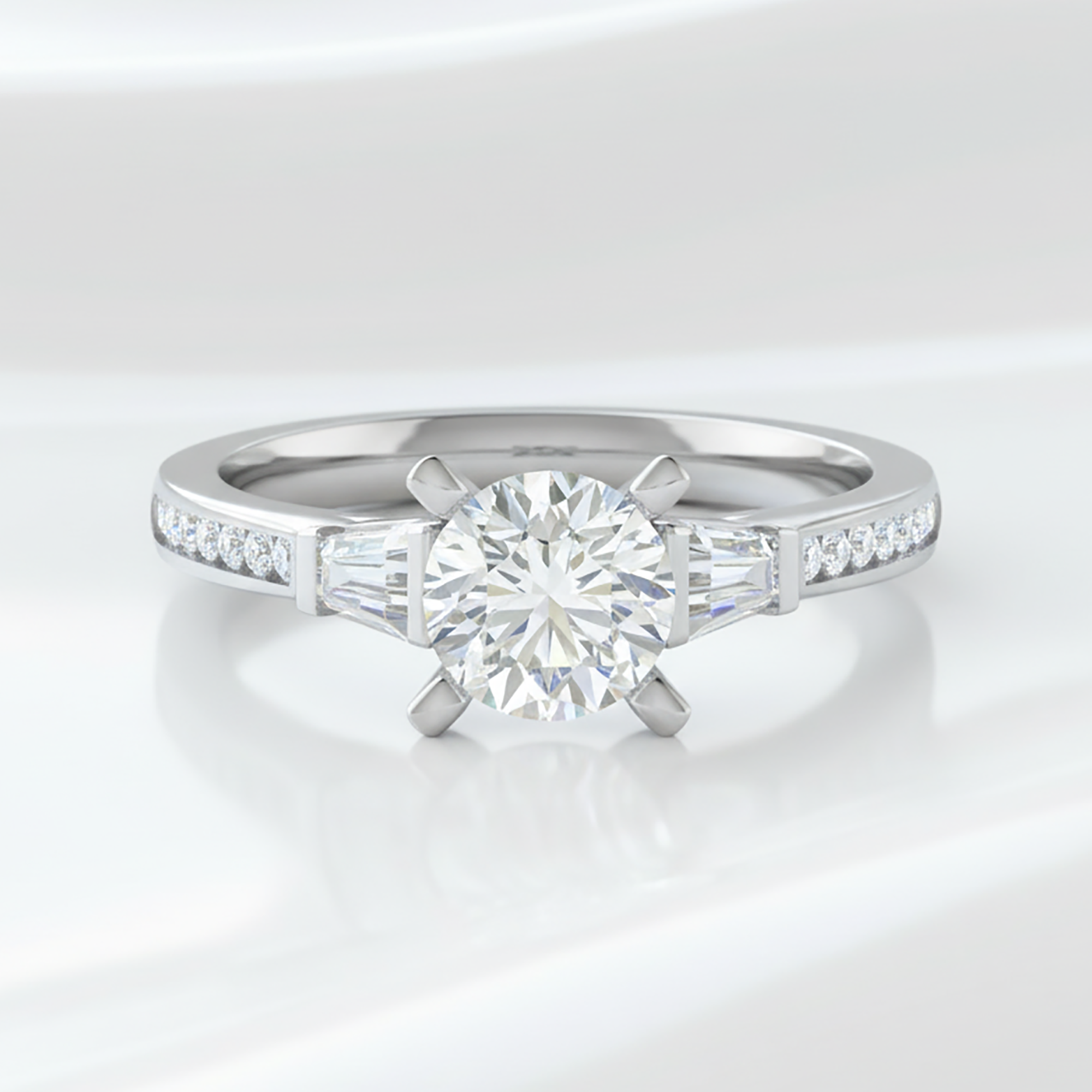 Round and Tapered Baguette Ring