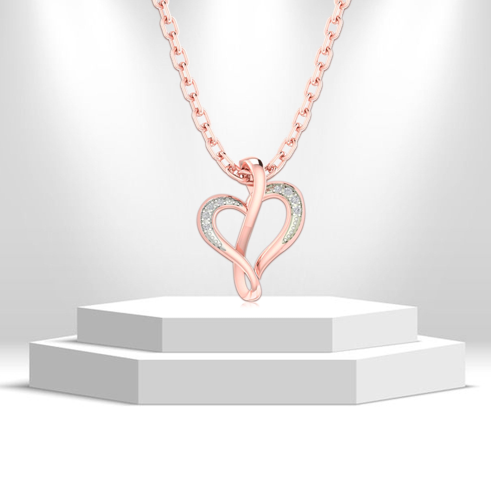 Rose Gold Plated Heart Pendant