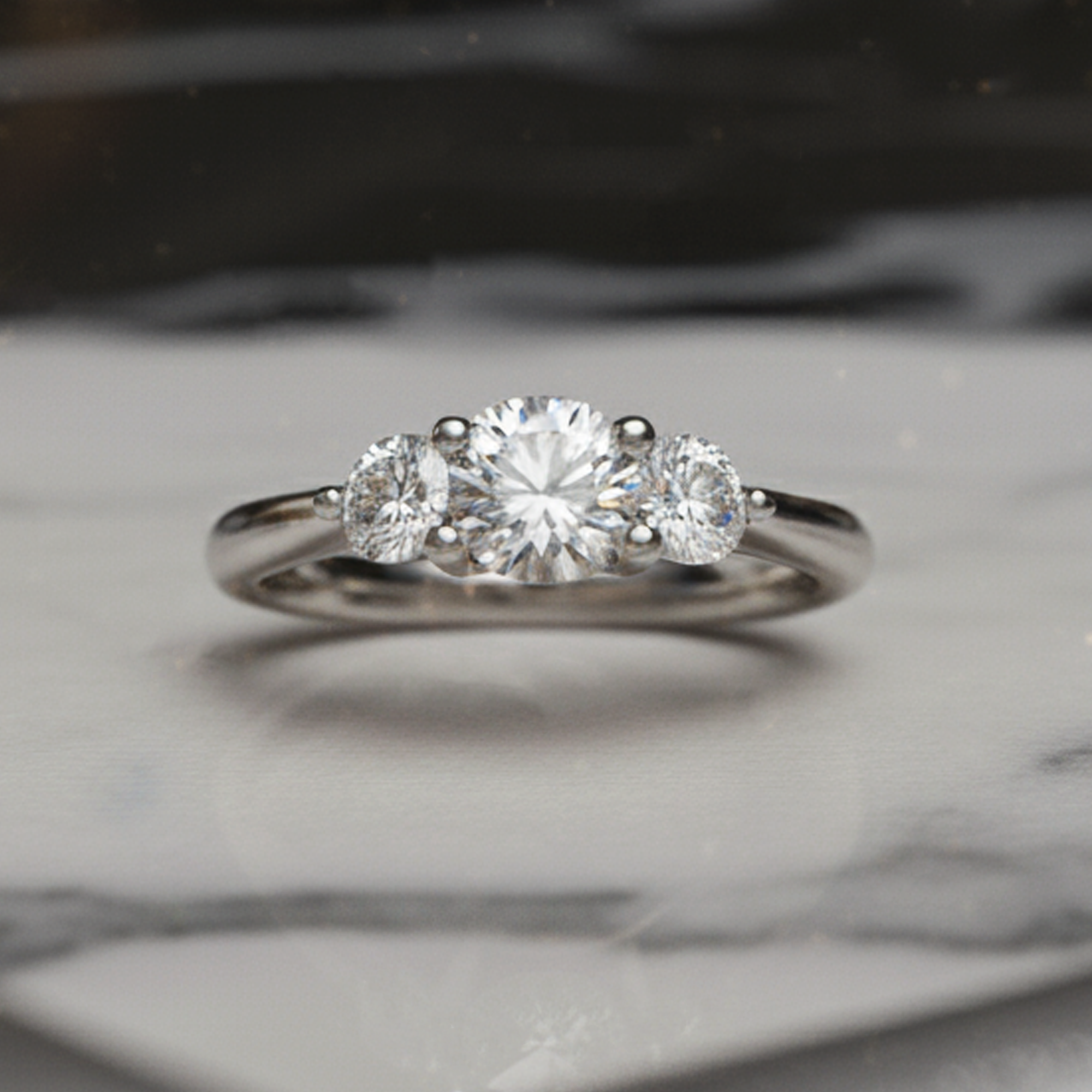 Elegant Three Stone Adjustable Ring