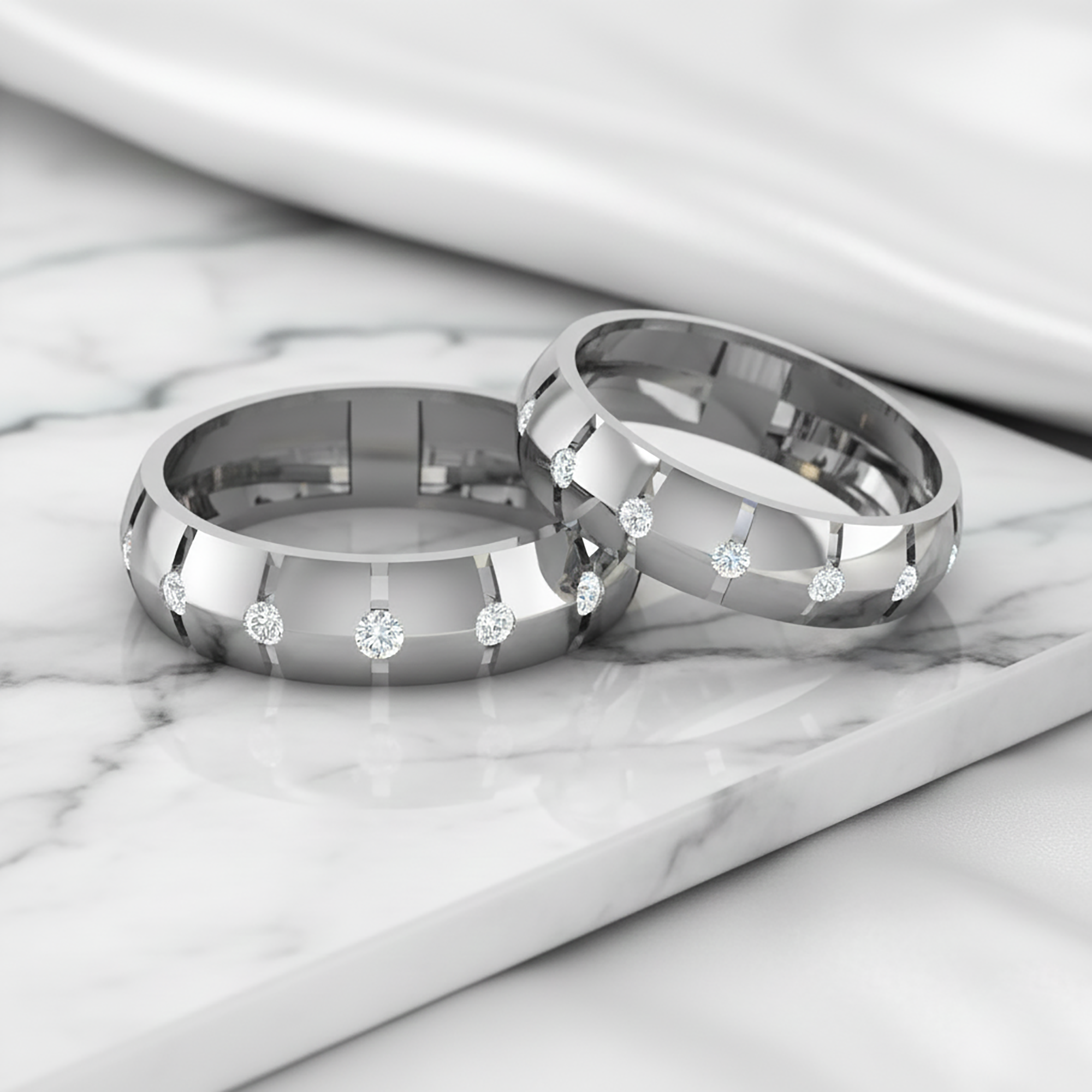 Stylish Gold Plated Couple Ring Set