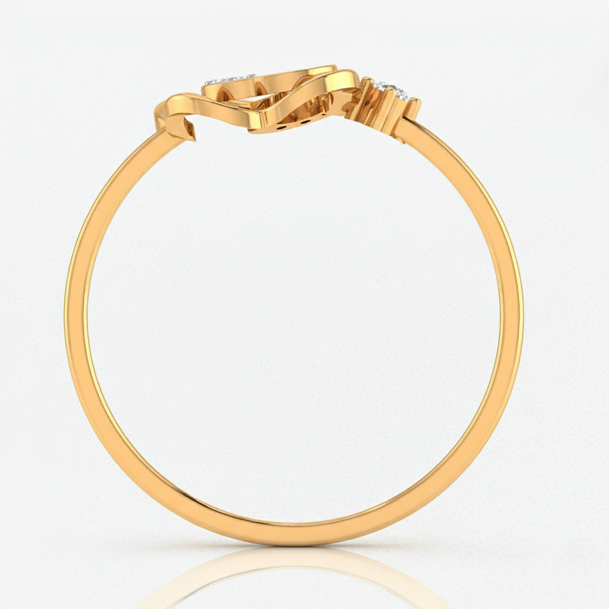 Open Floral Clover Diamond Ring