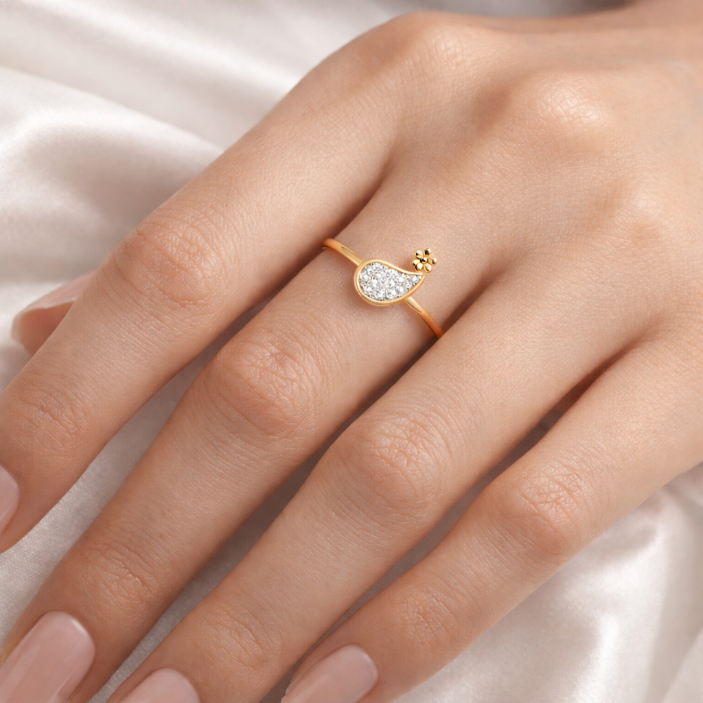 Floral Leaf Diamond Ring