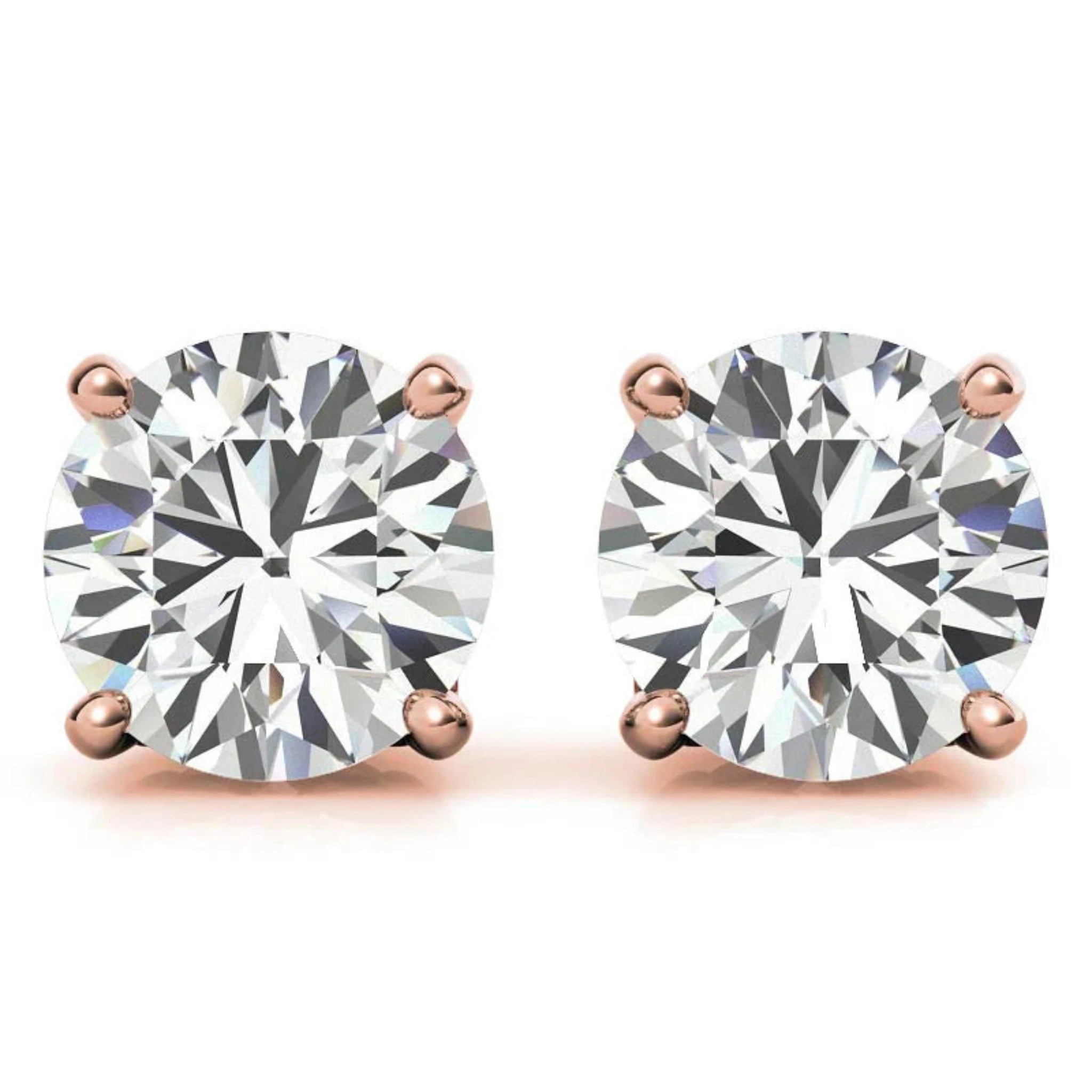 Timeless Round Sparkling Rose Gold Silver Filigree Basket Stud Earring for Women