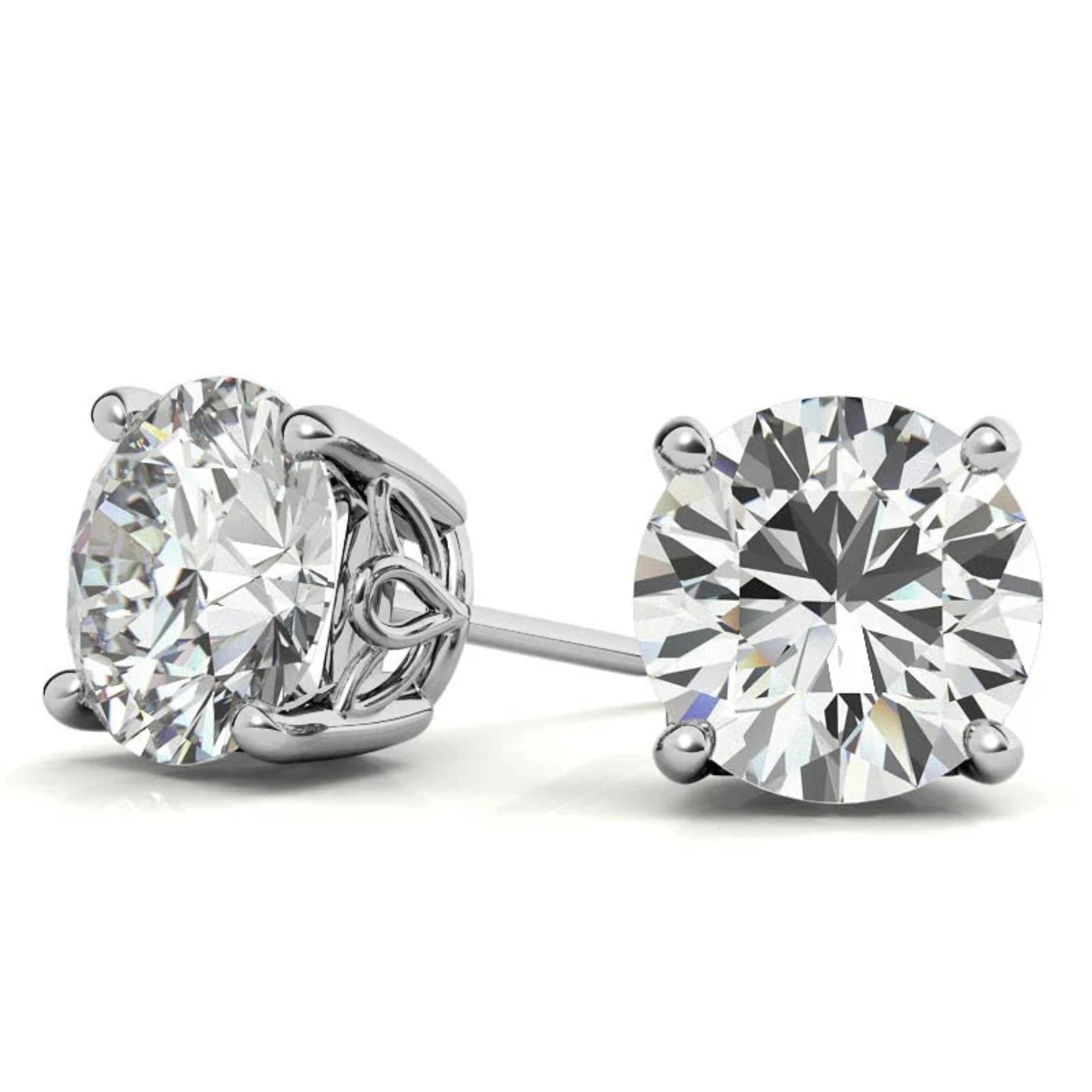 Timeless Round Sparkling White Gold Silver Filigree Basket Stud Earring for Women
