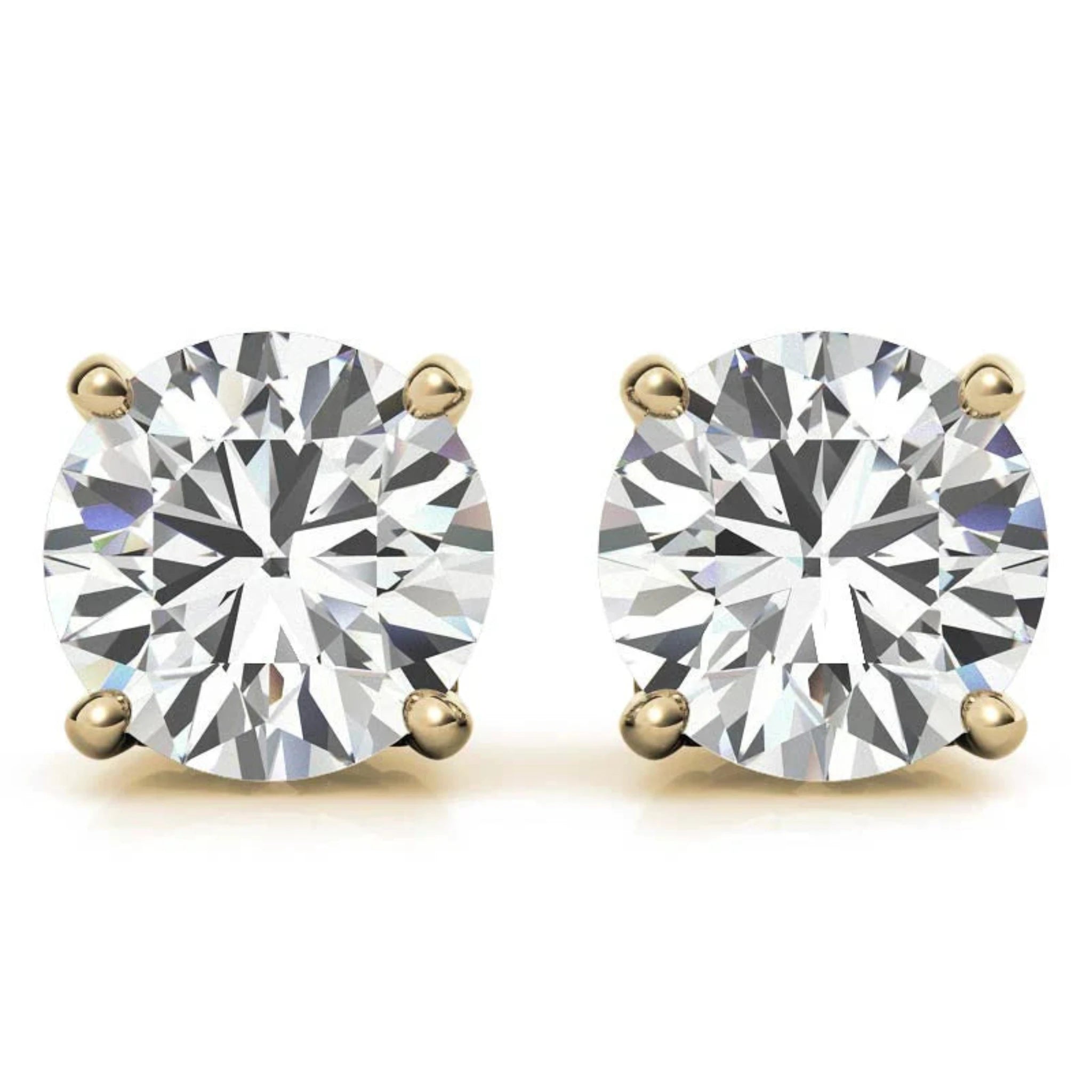 Timeless Round Sparkling Yellow Gold Silver Filigree Basket Stud Earring for Women