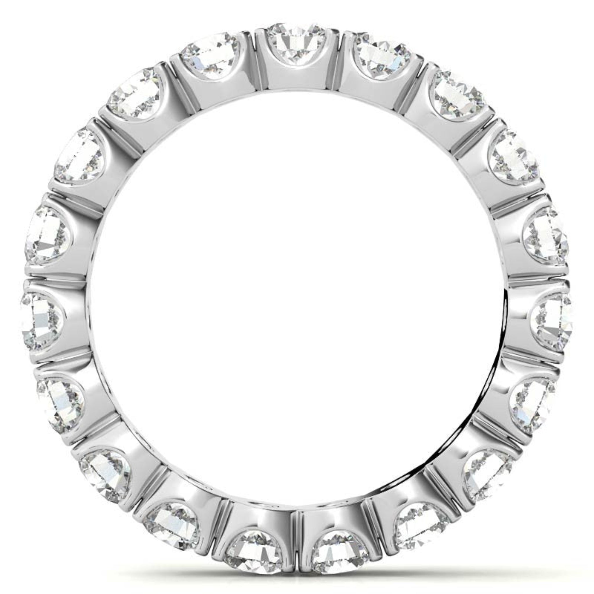 Elegant Sterling Silver Sparkling White Gold Round Diamond Eternity Band For Women