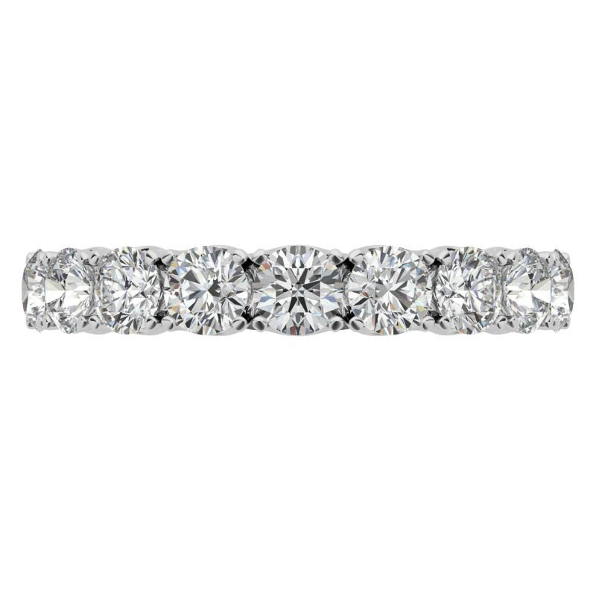 Elegant Sterling Silver Sparkling White Gold Round Diamond Eternity Band For Women