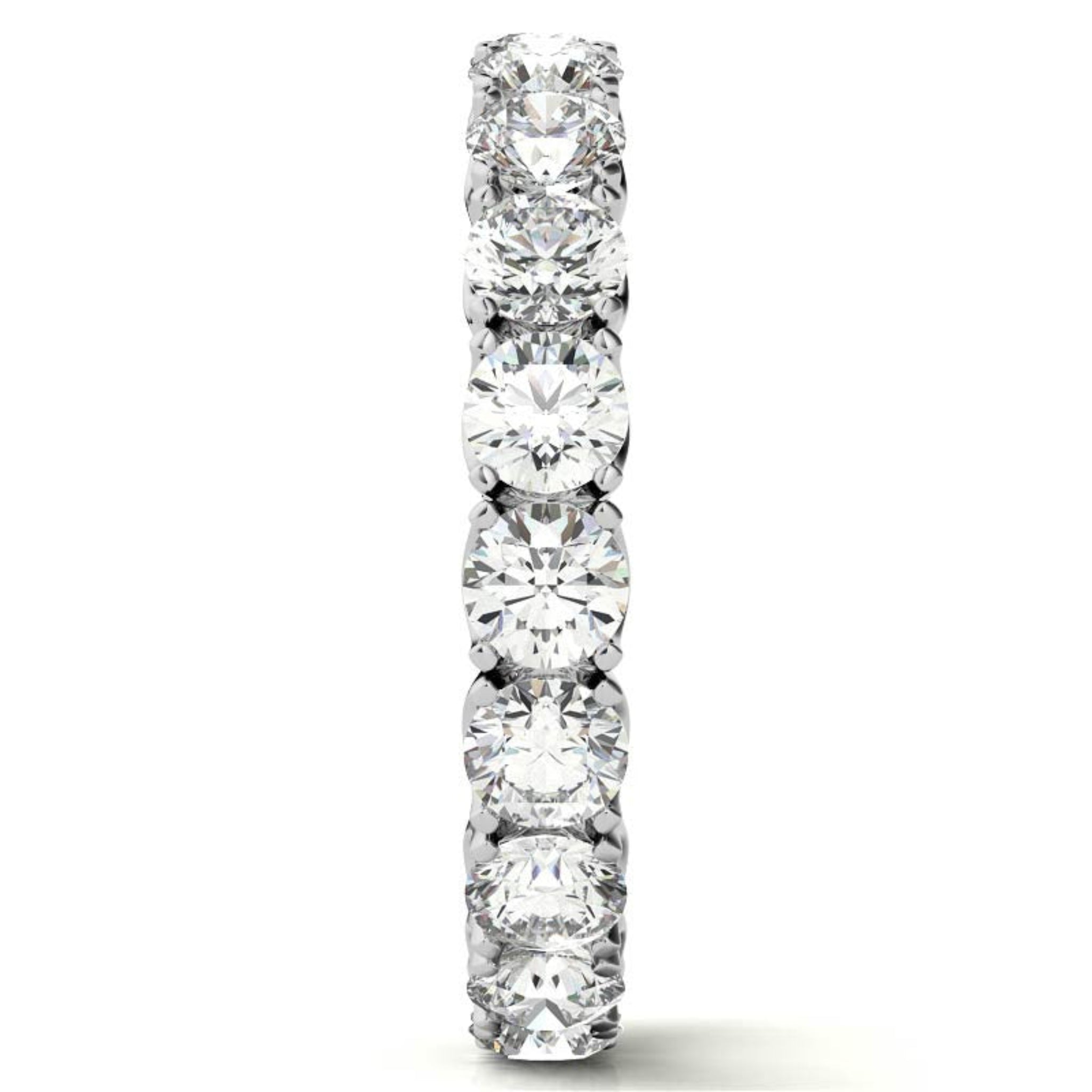 Elegant Sterling Silver Sparkling White Gold Round Diamond Eternity Band For Women