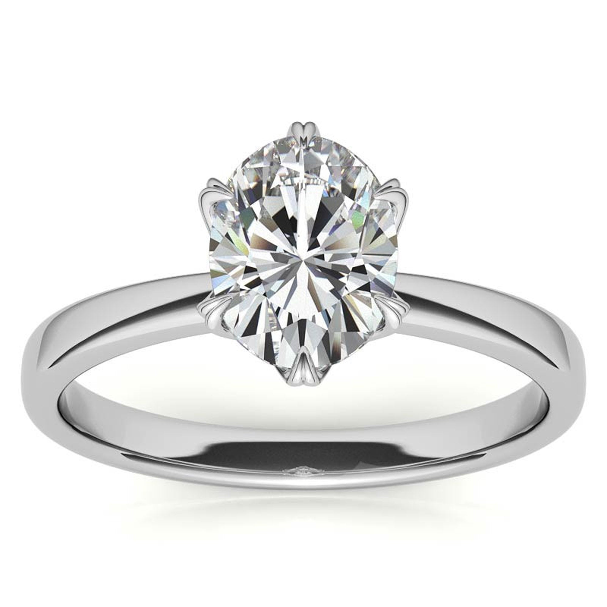 Stunning Adjustable Sterling Silver Solitaire Ring with White Gold Plating - Perfect American Diamond Ring for Women