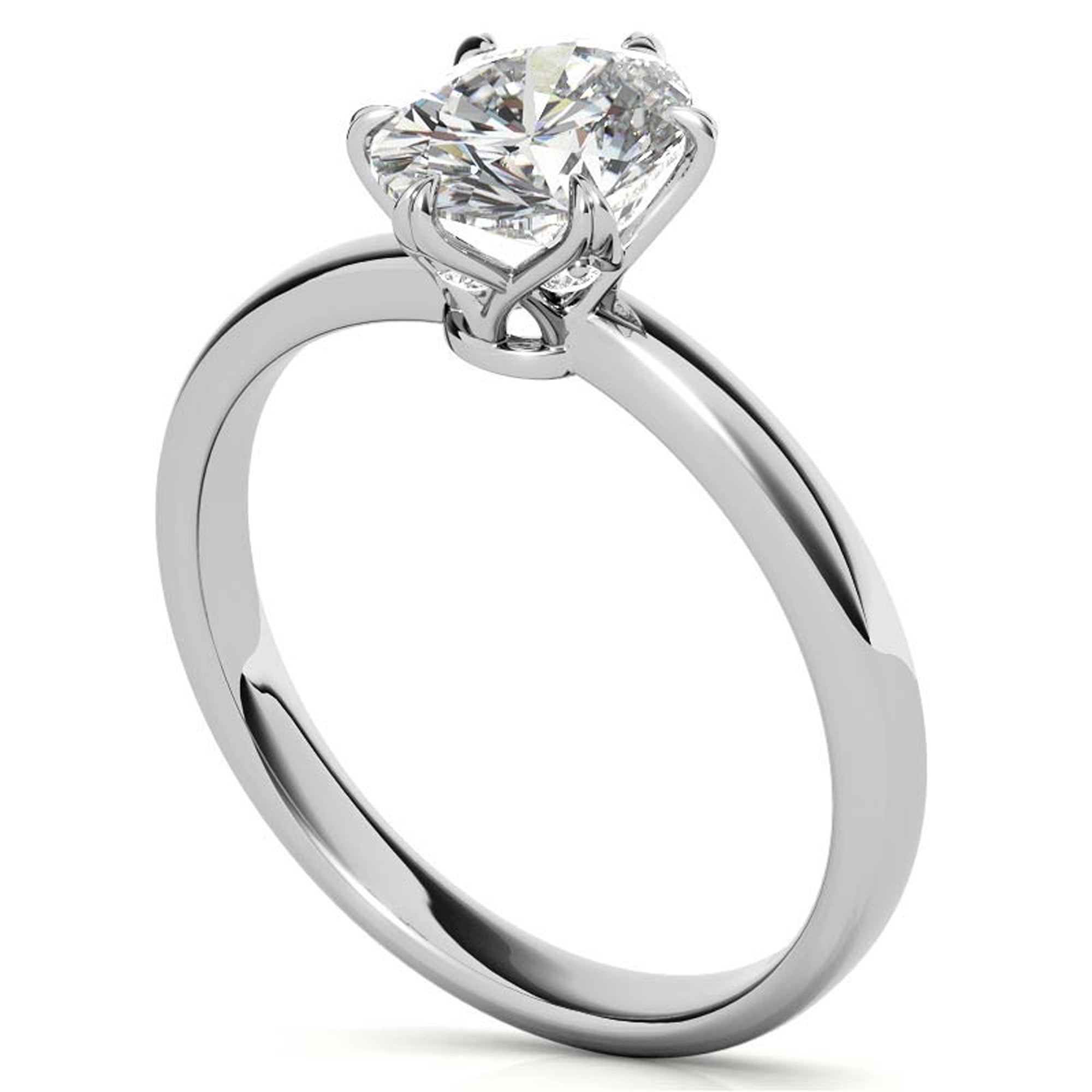 Stunning Adjustable Sterling Silver Solitaire Ring with White Gold Plating - Perfect American Diamond Ring for Women