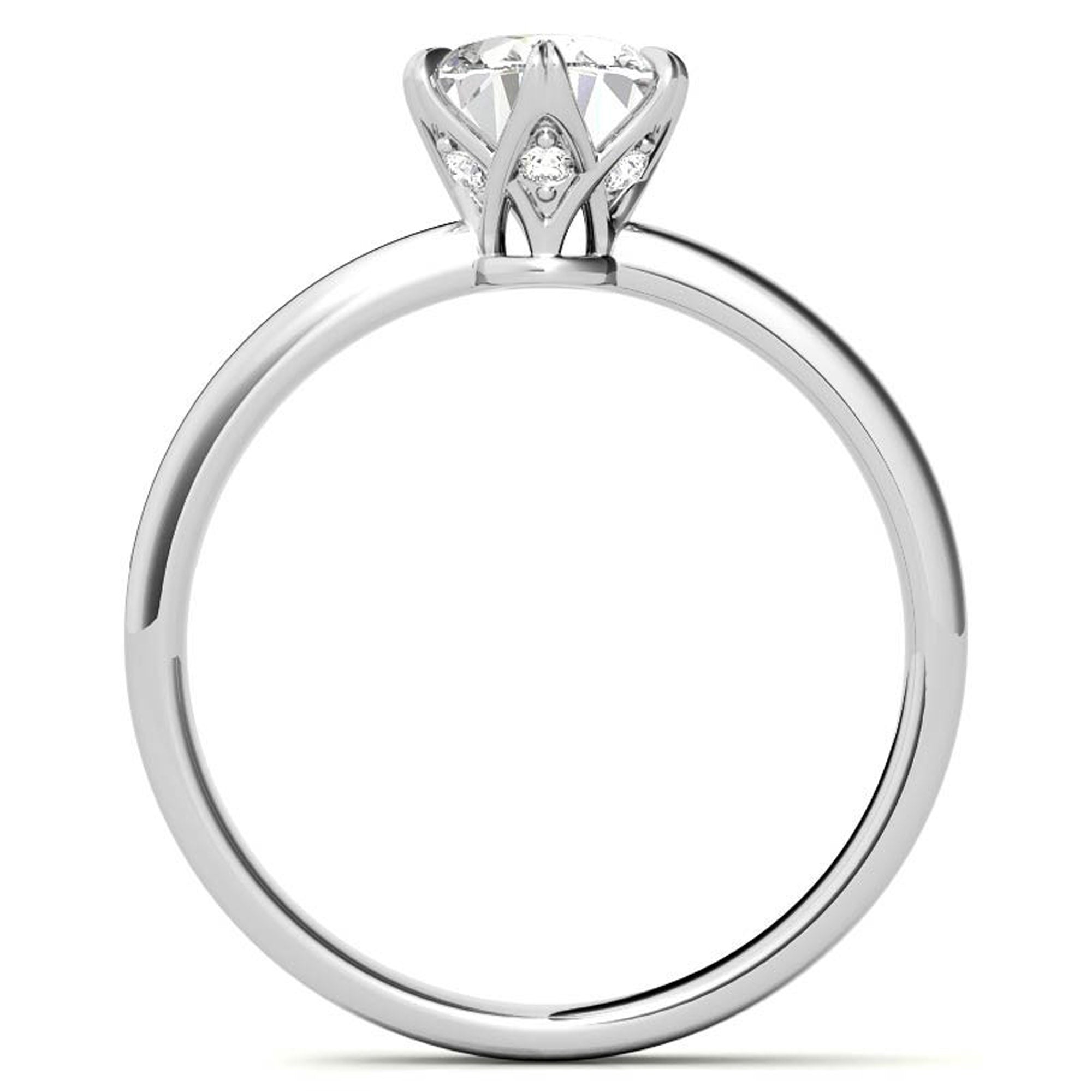 Stunning Adjustable Sterling Silver Solitaire Ring with White Gold Plating - Perfect American Diamond Ring for Women