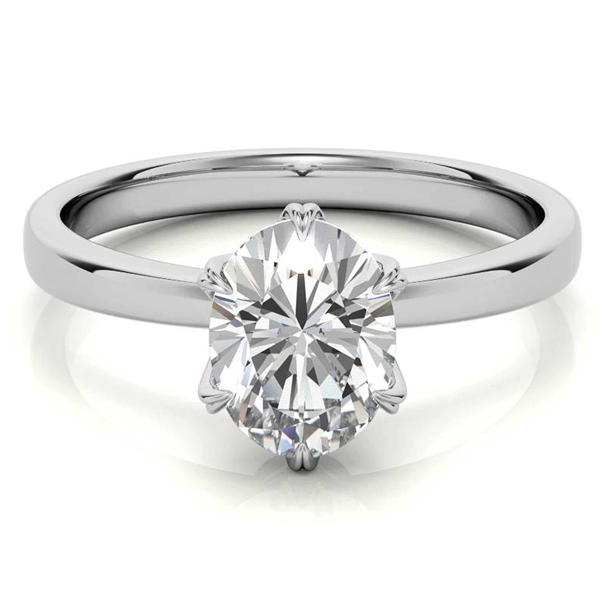 Stunning Adjustable Sterling Silver Solitaire Ring with White Gold Plating - Perfect American Diamond Ring for Women